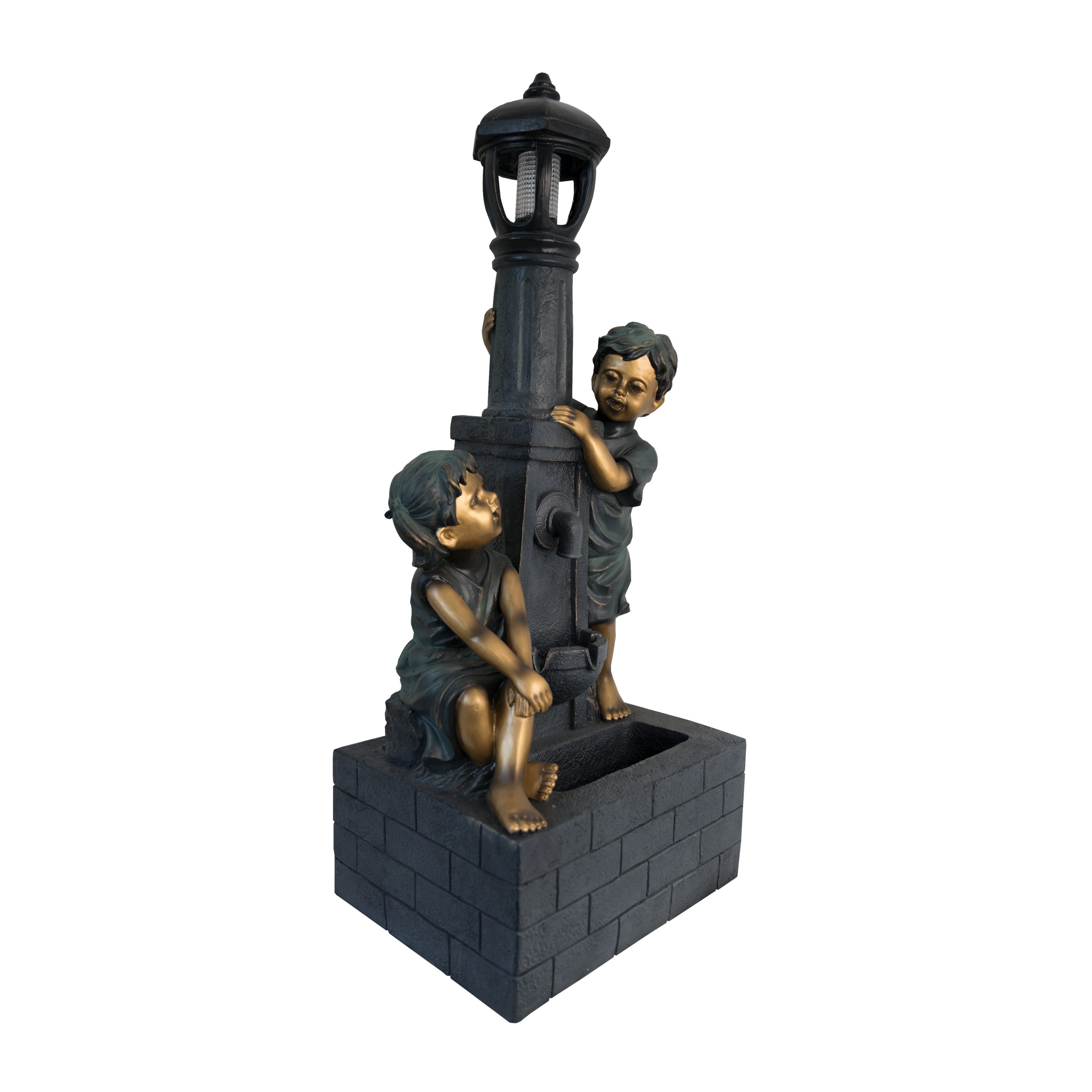 36.02-in H Resin Fountain Statue Outdoor Fountain Pump Included