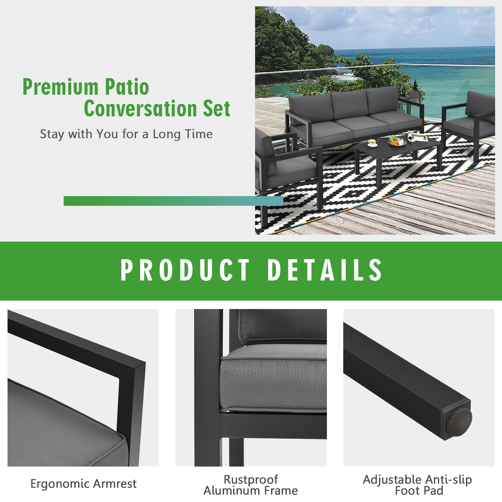 WELLFOR GIS100007AAA Patio-Conversation-Sets - View #6
