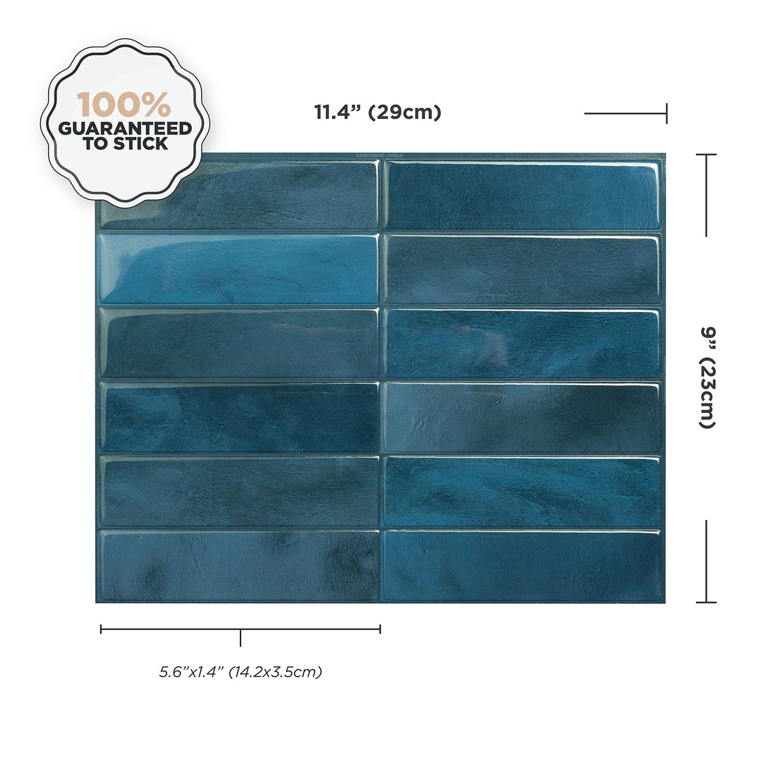 Morocco Agadir Glossy Blue Peel and Stick Wall Tile