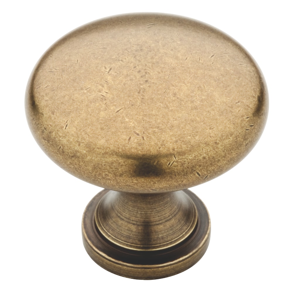 Brainerd Round 1-1/4-in Tumbled Antique Brass Round Transitional Cabinet  Knob in the Cabinet Knobs department at