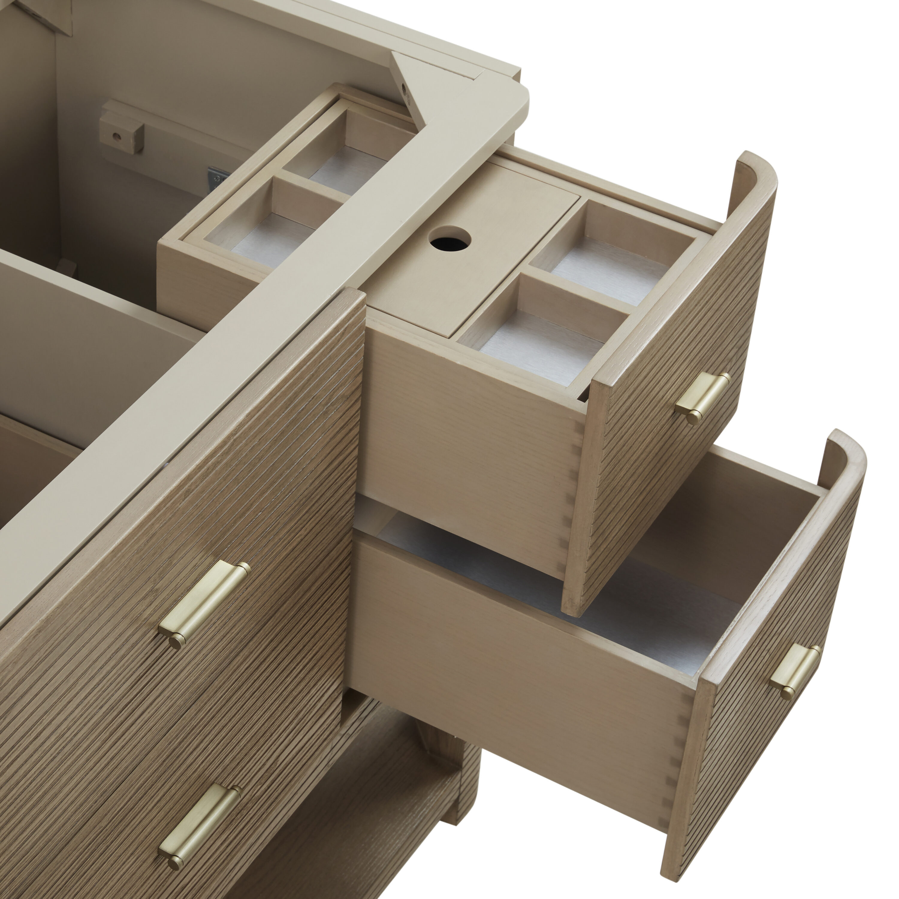 Lucian 48" Pebble Oak Single Vanity with Brass Hardware