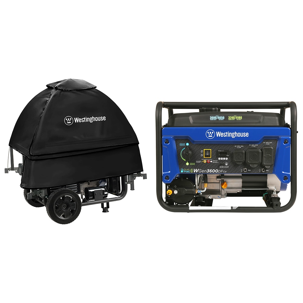 Westinghouse  WGEN3600DFcv Dual Fuel (Gasoline/Propane) Portable Generator and Generator Cover Set