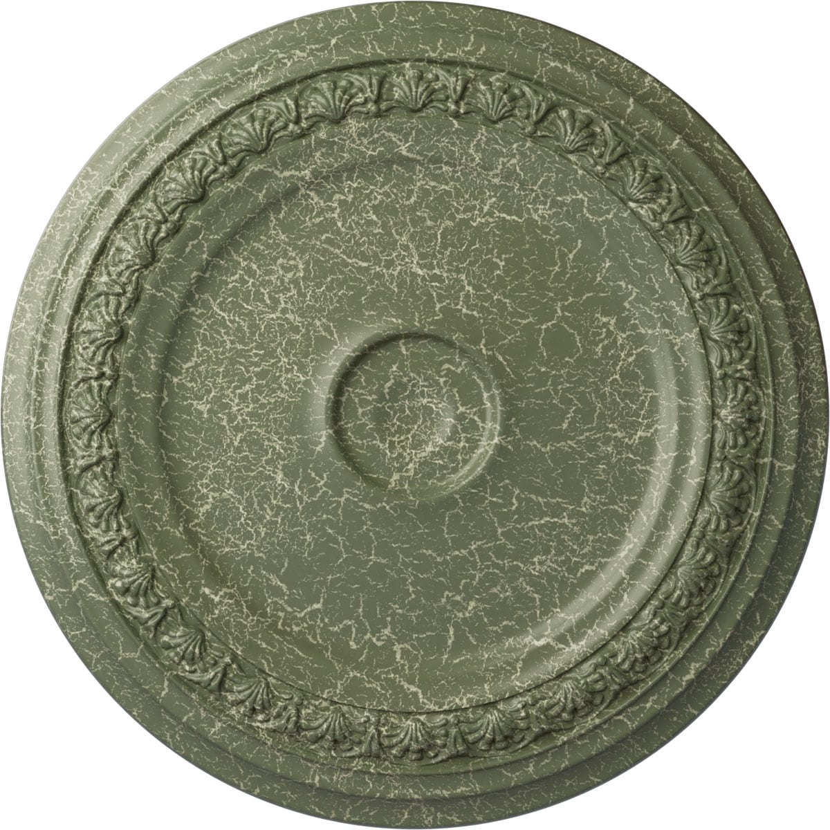 Ekena Millwork CM31CAAGC Carlsbad 31.125-in W x 31.125-in L Painted Athenian Green Crackle Polyurethane Whole Ceiling Medallion