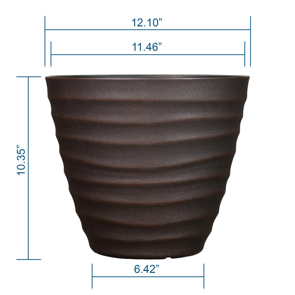 allen + roth 11.46-in W x 10.35-in H Rust Resin Planter in the Pots ...