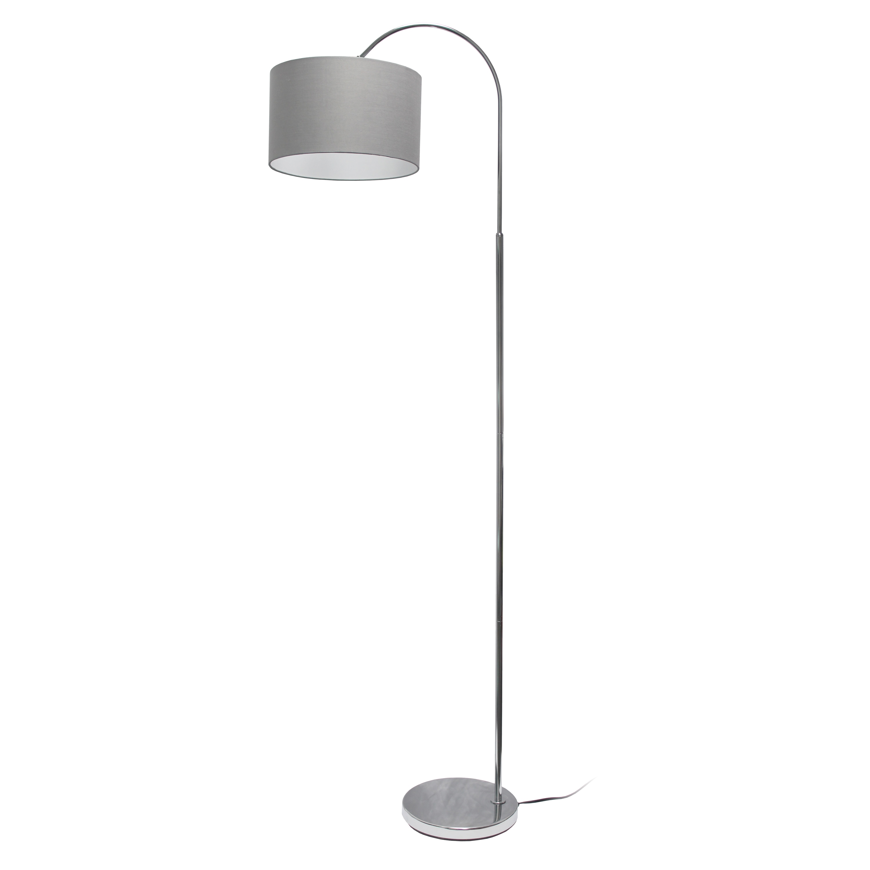 Creekwood Home CWF-3006-GY Vista 66-in Brushed Nickel/Gray Standard Floor Lamp with Fabric Shade