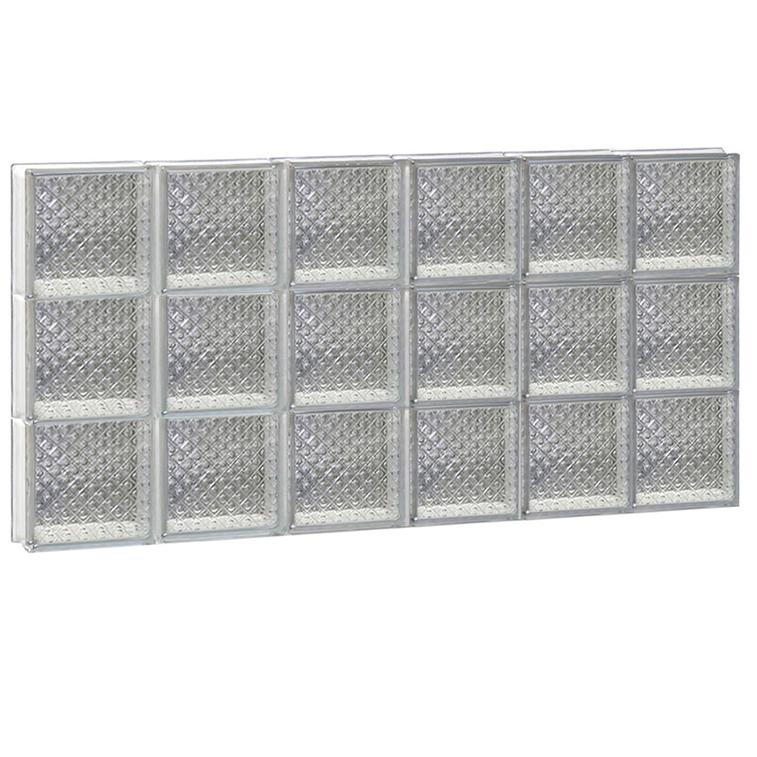 REDI2SET S4824DP Diamond Glass 46-1/2-in x 23-1/4-in Frameless Replacement Glass Block Window