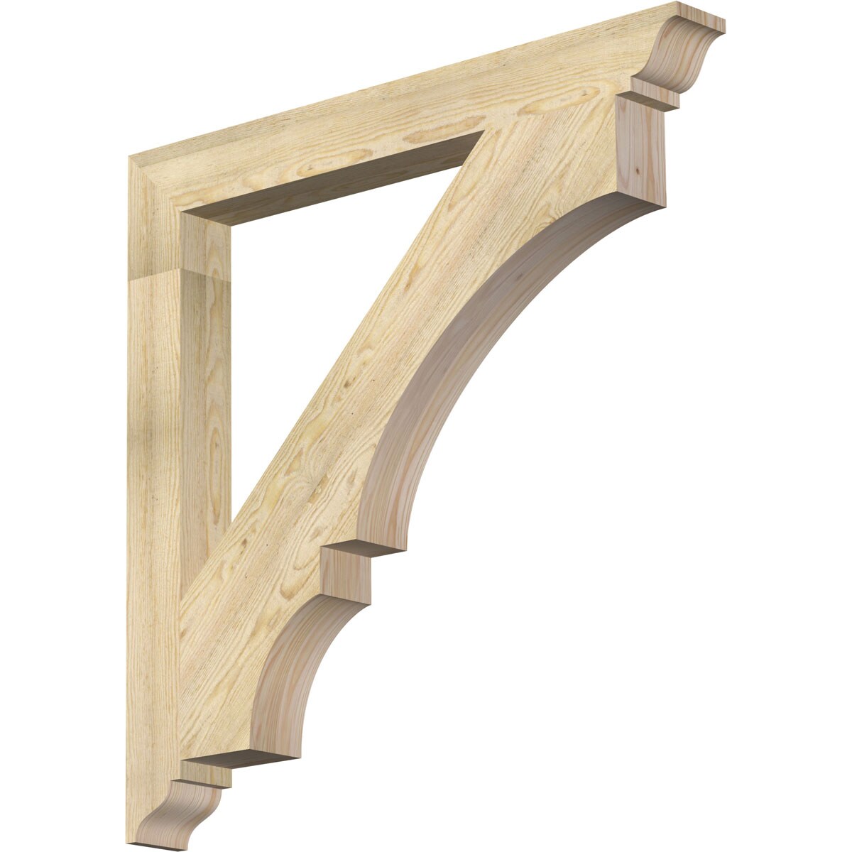 Ekena Millwork BKT04X38X38BOA01RDF Balboa traditional rough sawn 4-in x 38-in x 38-in Douglas fir Brown Wood Standard bracket
