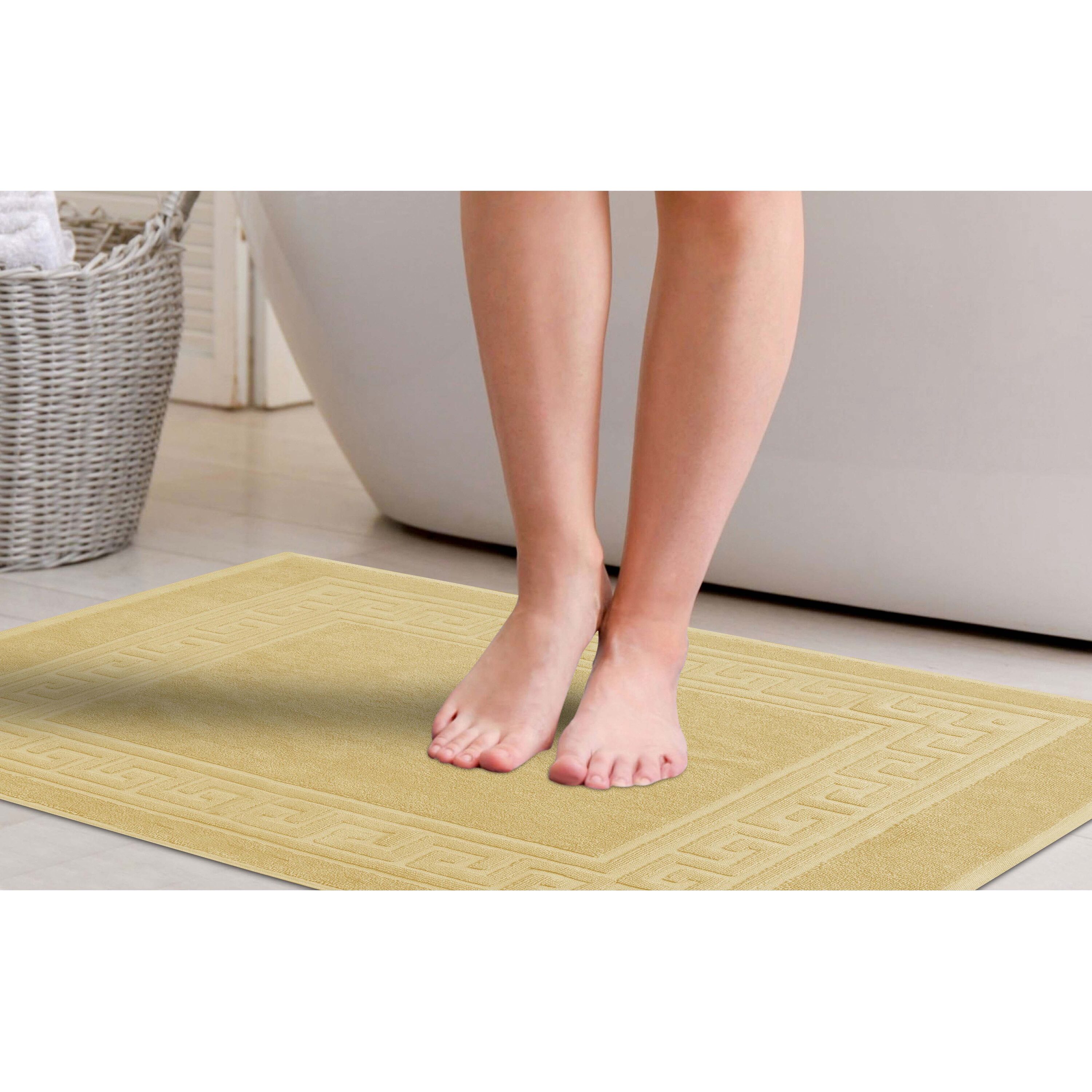 Superior Cotton 2-Piece Absorbent Bath Mat Set ,Canary