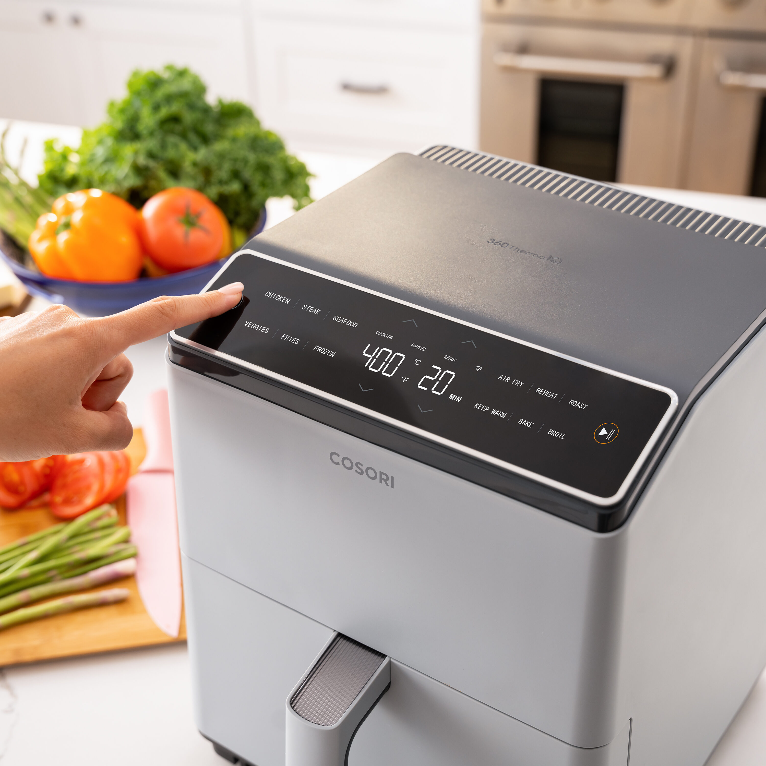Cosori Navy Blue Air Fryer with Smart Functions, Customizable Presets, and  12 Cooking Functions - Removable Fry Basket, Touch Control in the Air Fryers  department at