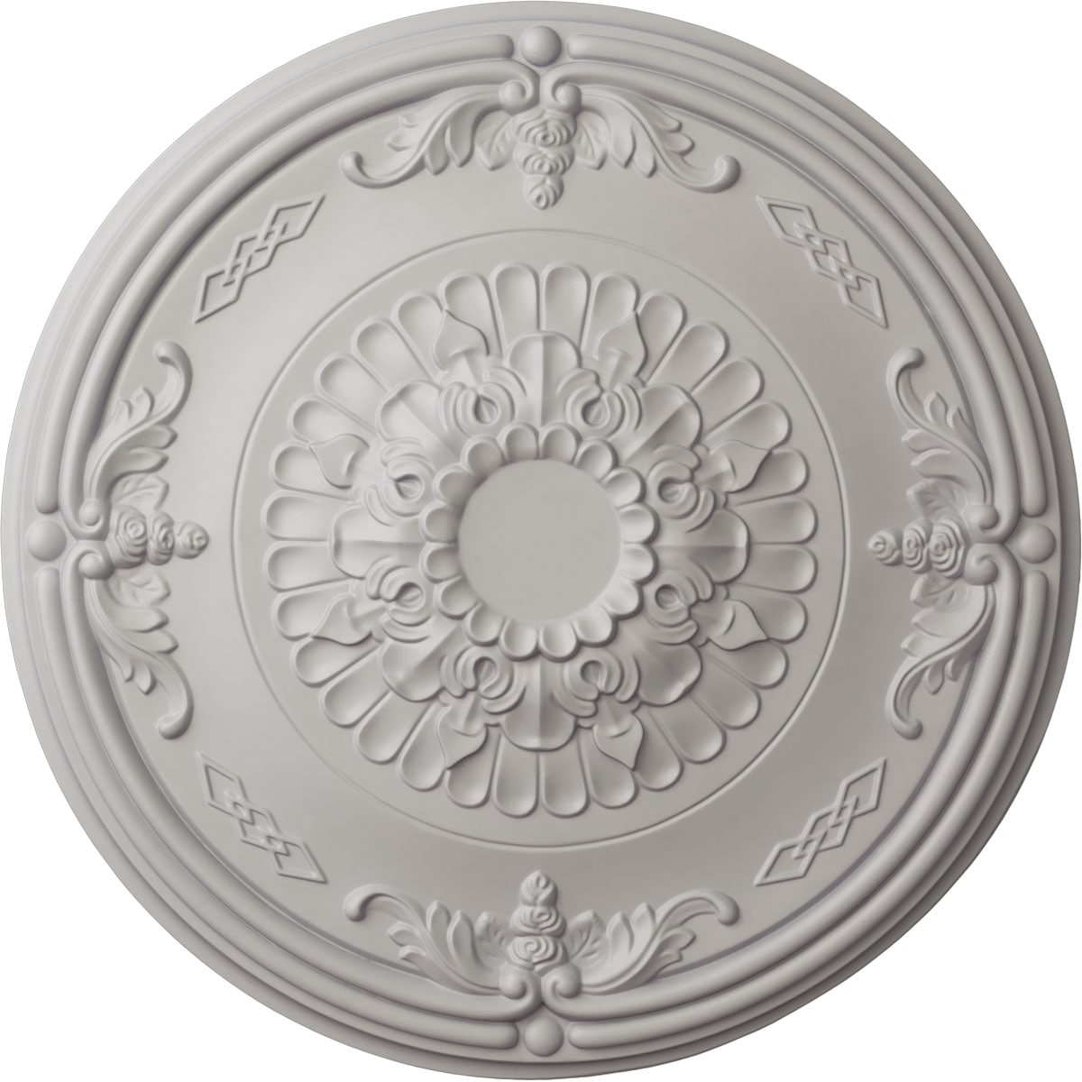 Ekena Millwork CM27ATUWF Athens 26.25-in W x 26.25-in L Painted Ultra Pure White Polyurethane Whole Ceiling Medallion