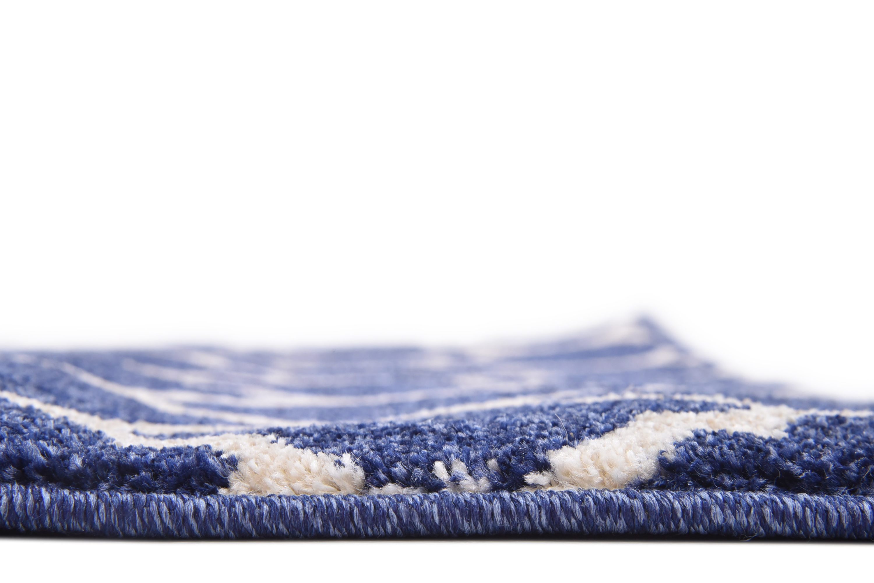 Dark Blue Synthetic Trellis Reversible Runner Rug