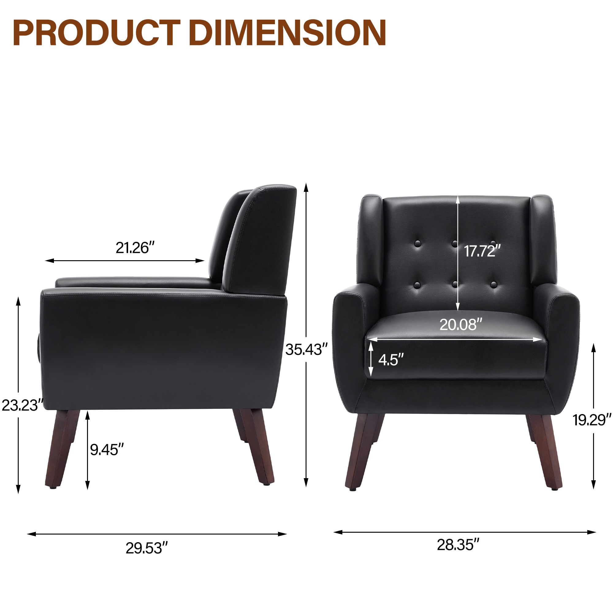 Dreamsidea LS-SF0003-P BLACK-2 chairs - View #4