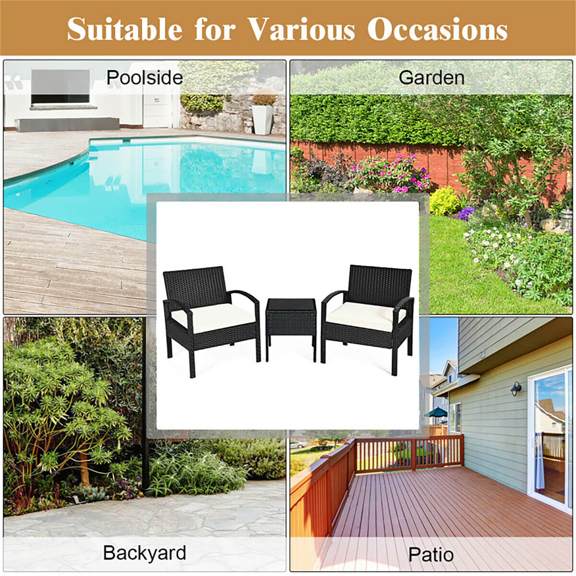 CASAINC CEW-CYHZ012-TA-DB11 Patio-Conversation-Sets - View #5