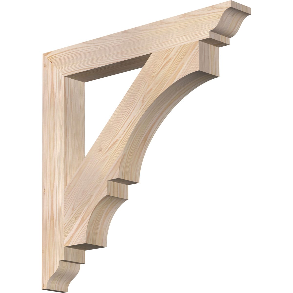 Ekena Millwork BKT04X28X28BOA01SDF Balboa traditional smooth 3-1/2-in x 28-in x 28-in Douglas fir Brown Wood Standard bracket
