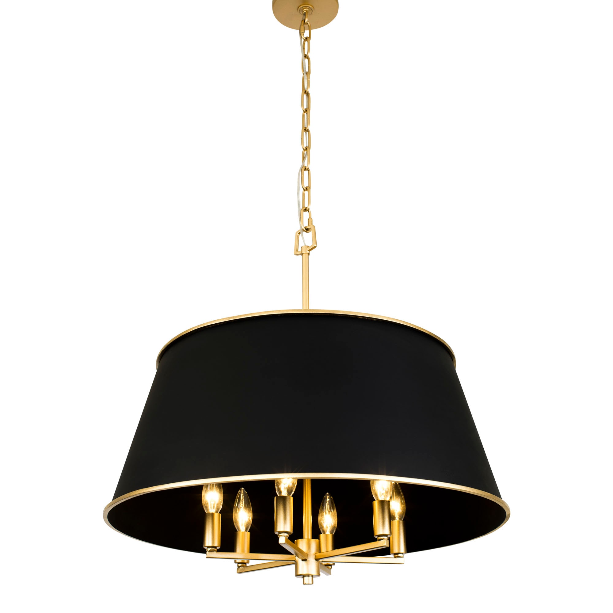 Varaluz Coco 6-Light Matte Black/French Gold Industrial Urn Hanging ...