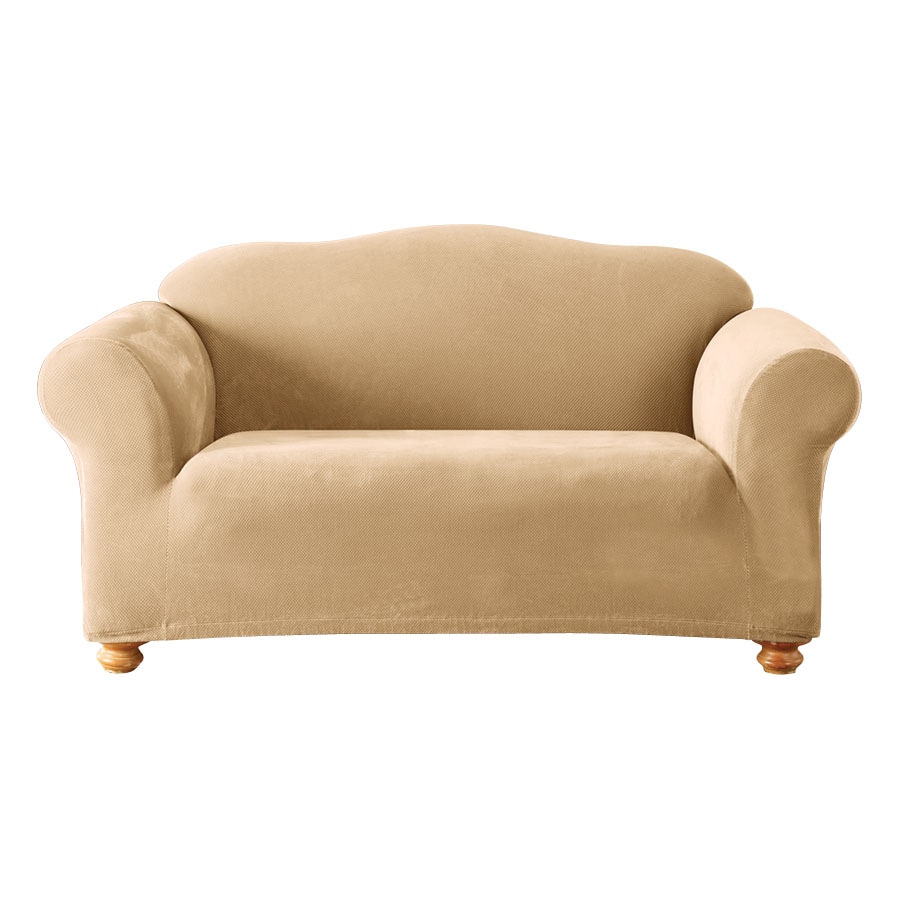 SureFit Stretch Pique Loveseat Slipcover, 2-Piece - Olive