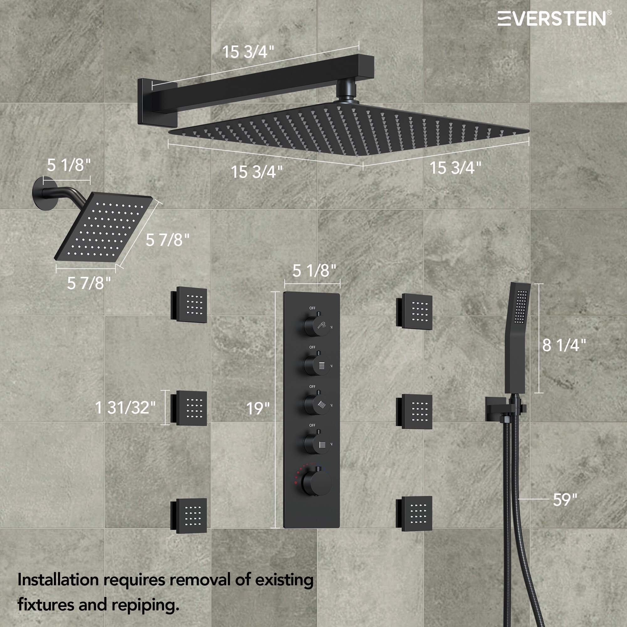 EVERSTEIN Q-928-OTOP Tub-Shower-Faucets - View #11