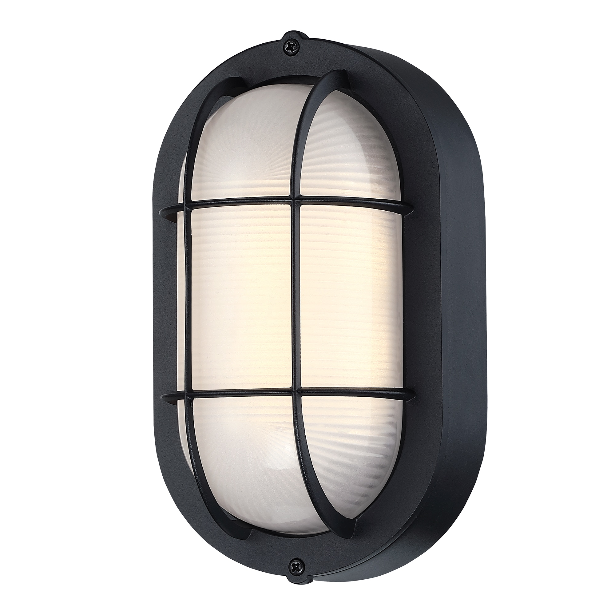 Hukoro 8.5-in H Matte Black Integrated LED Outdoor Wall Light LED ...