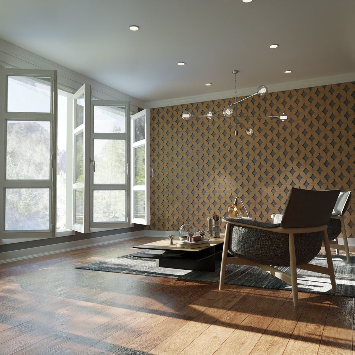 Ekena Millwork WALW08X08X0250GSHBI 7-3/8-in x 7-3/8-in Smooth Paintable/Stainable Wood Fretwork Wall Panel (