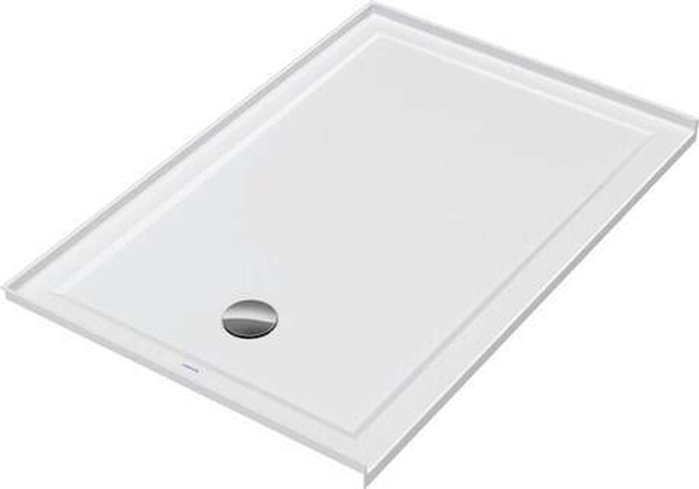 Duravit 720244000000090 Architec 54 in. L x 36 in. W Alcove Shower Pan Base with Left Drain in White