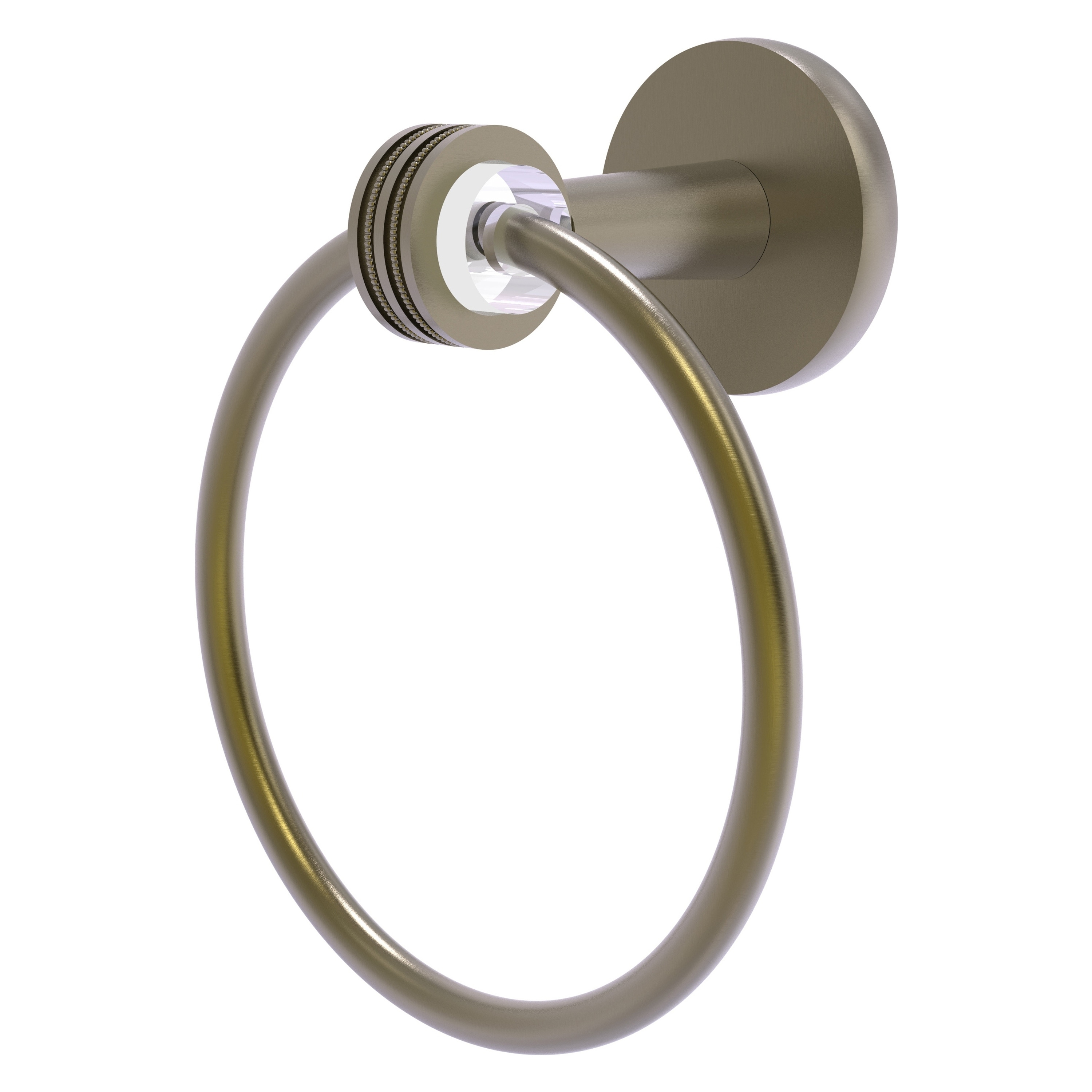 Allied Brass CV-16D-ABR Clearview Antique Brass Wall mount Single Towel Ring