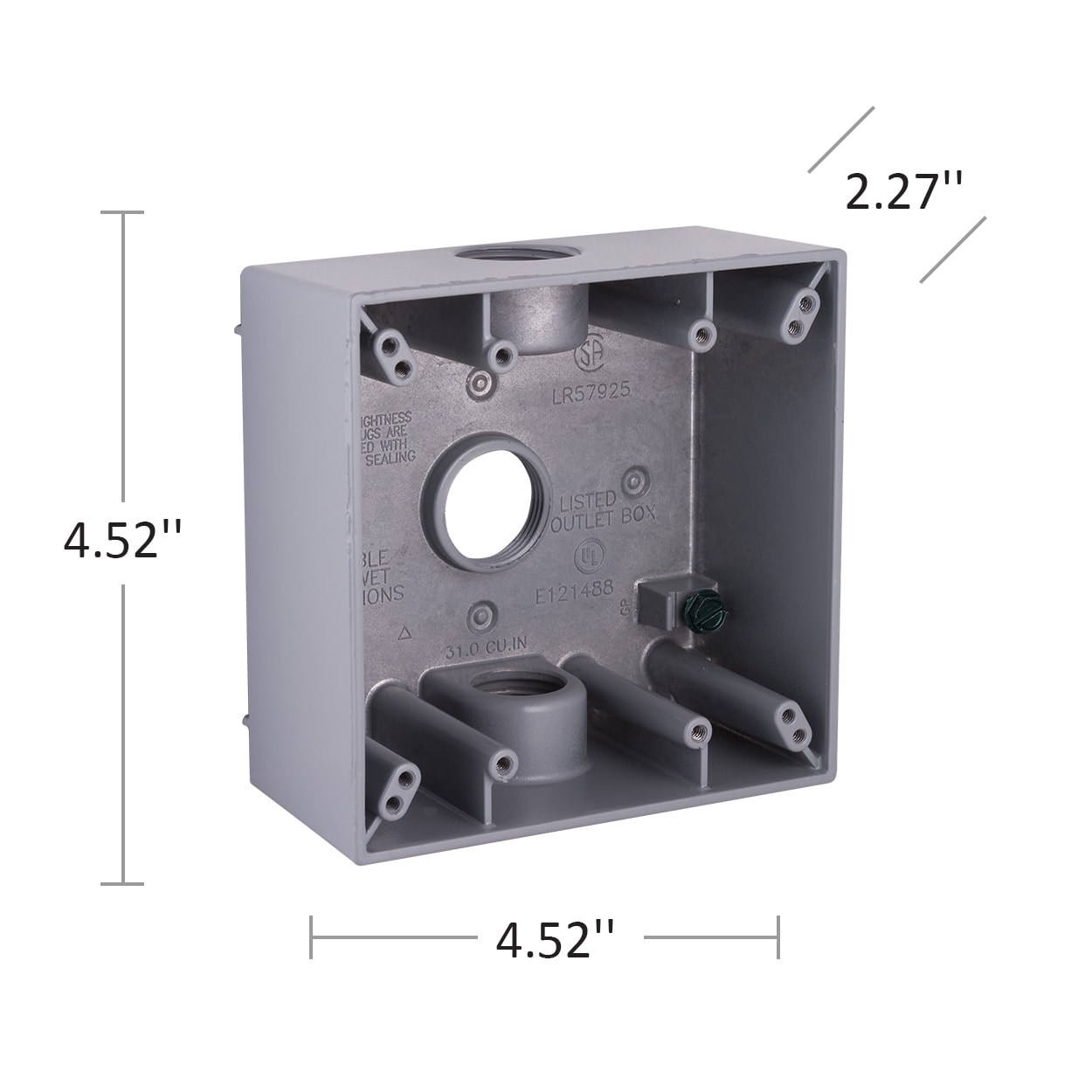 Hubbell Bell 2-Gang Aluminum Weatherproof New Work/Old Work Square ...