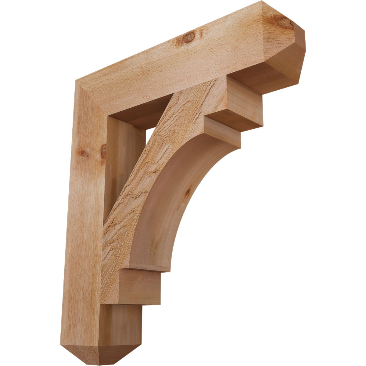 Ekena Millwork BKT06X28X32MRC04RWR Merced craftsman rough sawn 6-in x 28-in x 32-in Western red cedar Brown Wood Standard bracket