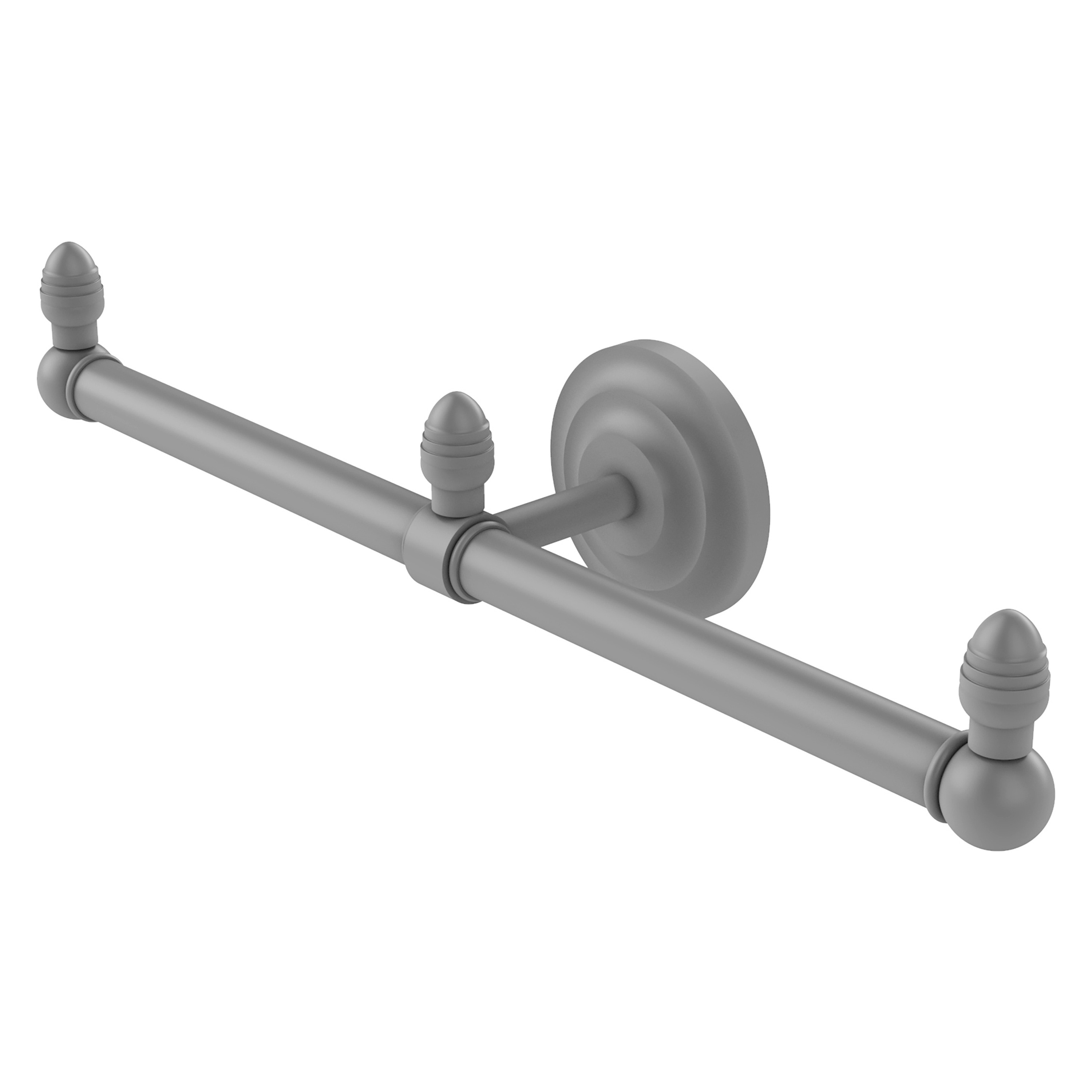 Allied Brass BPQN-HTB-2-GYM Que New 15-in double Matte Gray Wall mount Double Towel Bar