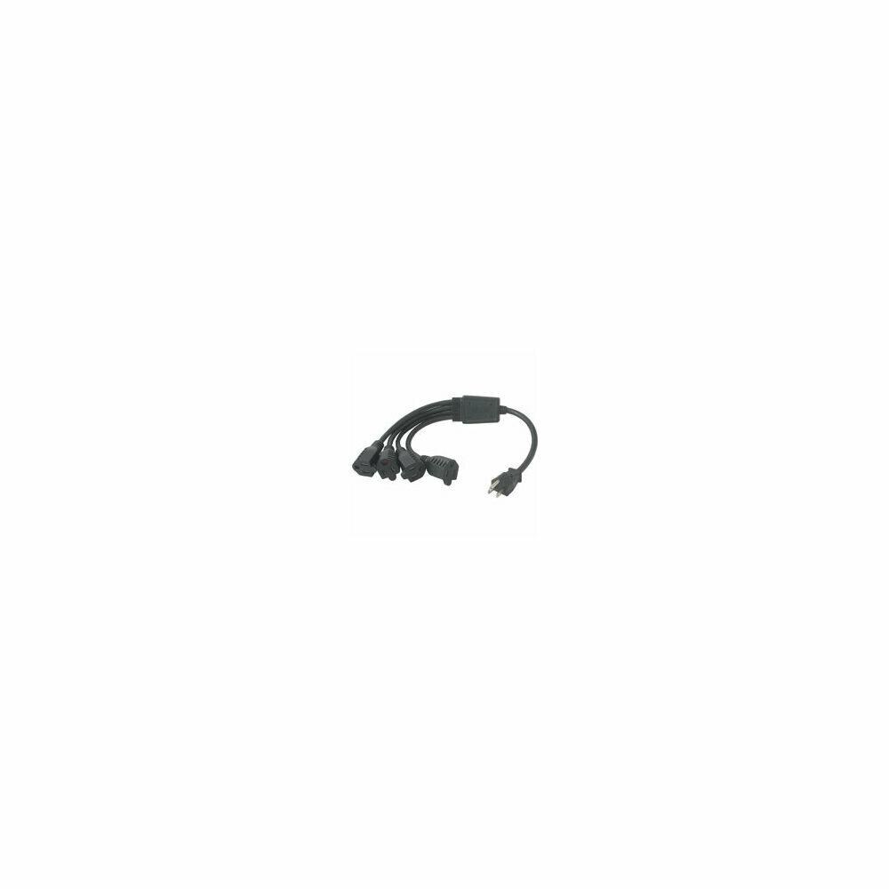 C2G SYN49956 Cables to Go 1-to-4 Power Cord Splitter- Black- 14