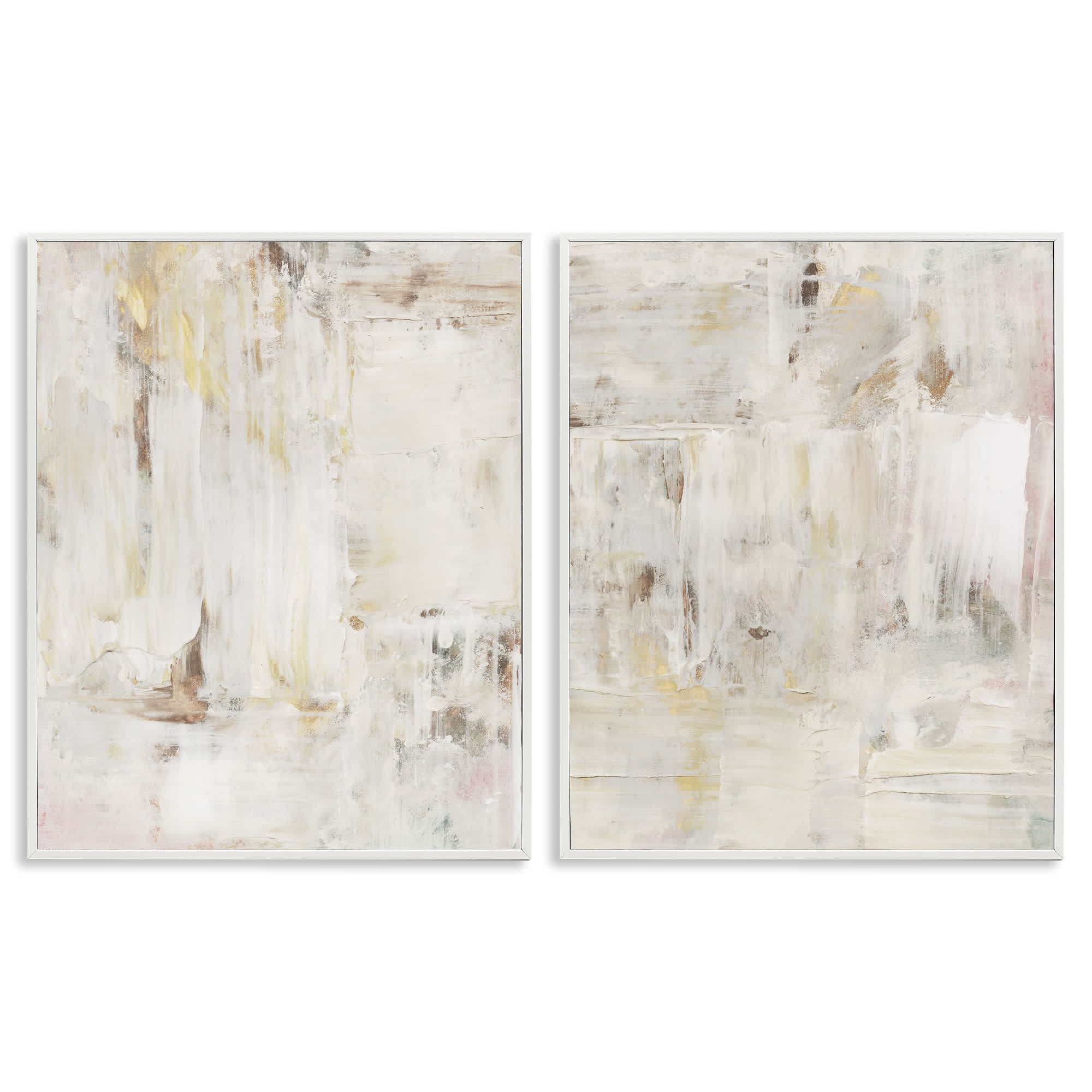 Stupell Industries B2-772-WFR-2PC-16X20 Contemporary Muted Abstracts 2 Piece White Framed Giclee Art Set By Victoria Barnes 16 x 20
