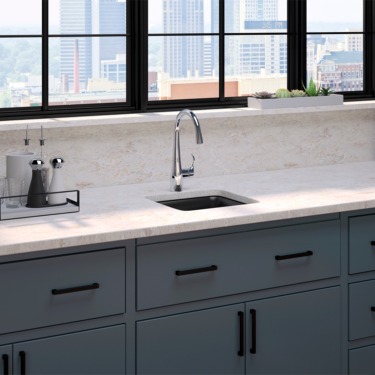 KOHLER Cairn Undermount 15.5-in x 15.5-in Matte Black