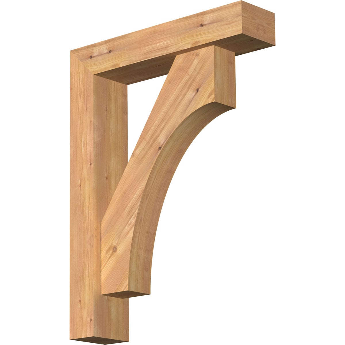 Ekena Millwork 1464447 Westlake Block Smooth Bracket with Offset Brace Western Red Cedar Wood Standard Bracket