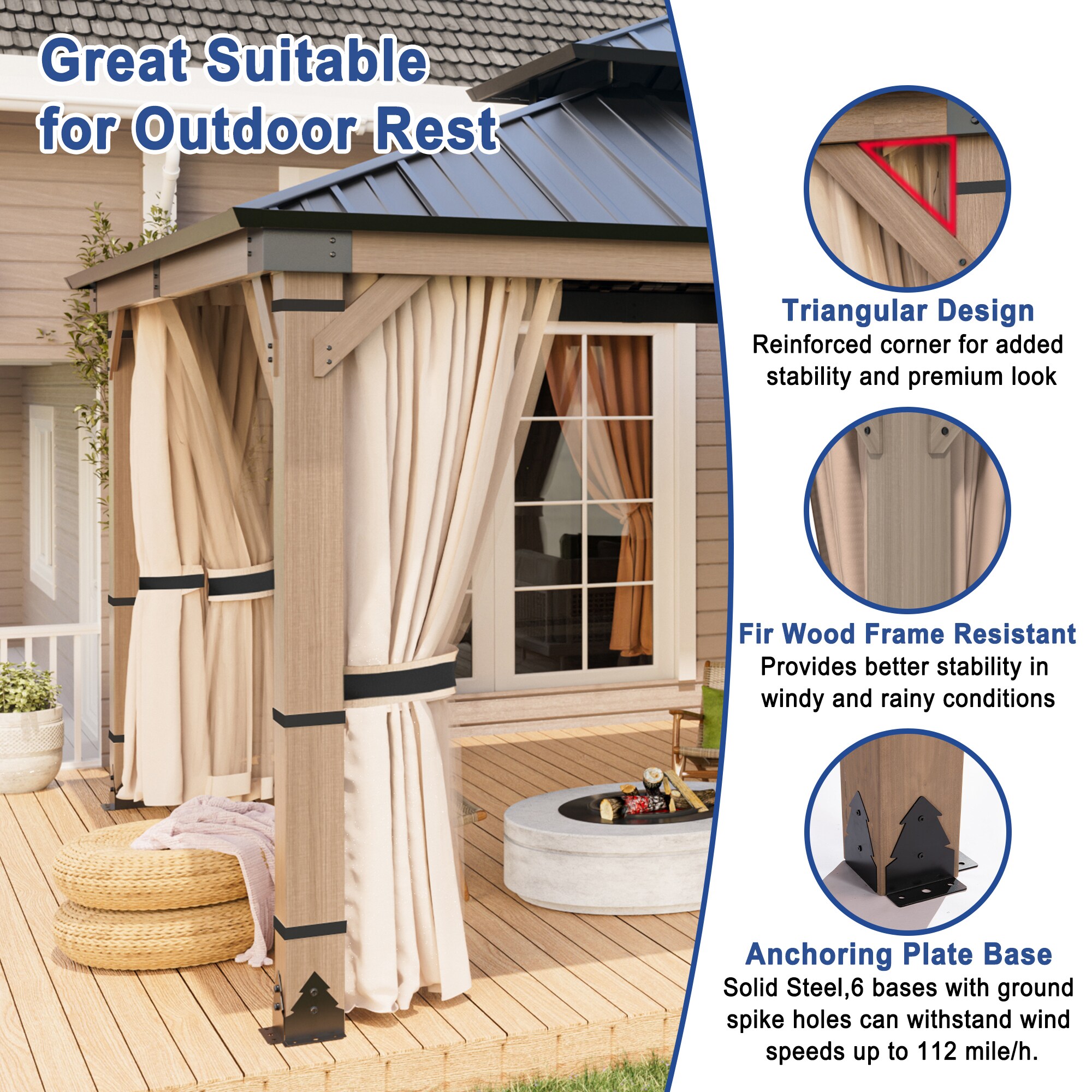 Dimakai DK-06KTSC20S9 Wood-Resin-Gazebos - View #6