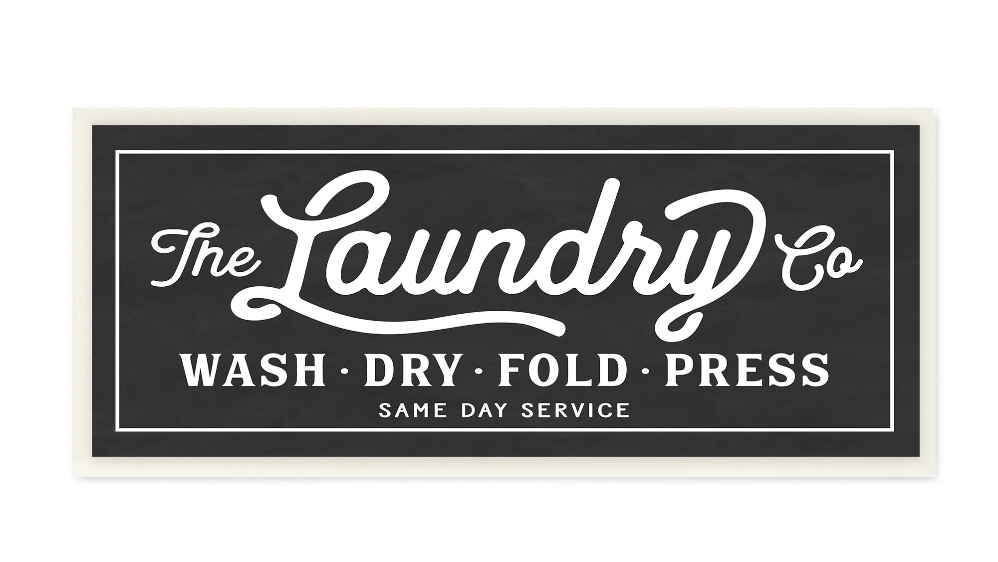 Stupell Industries WRP-1149-WD-7X17 Vintage Laundry Sign Cursive Typography Lettered and Lined Frameless 17-Inches H x 7-Inches W Vintage/Retro Print