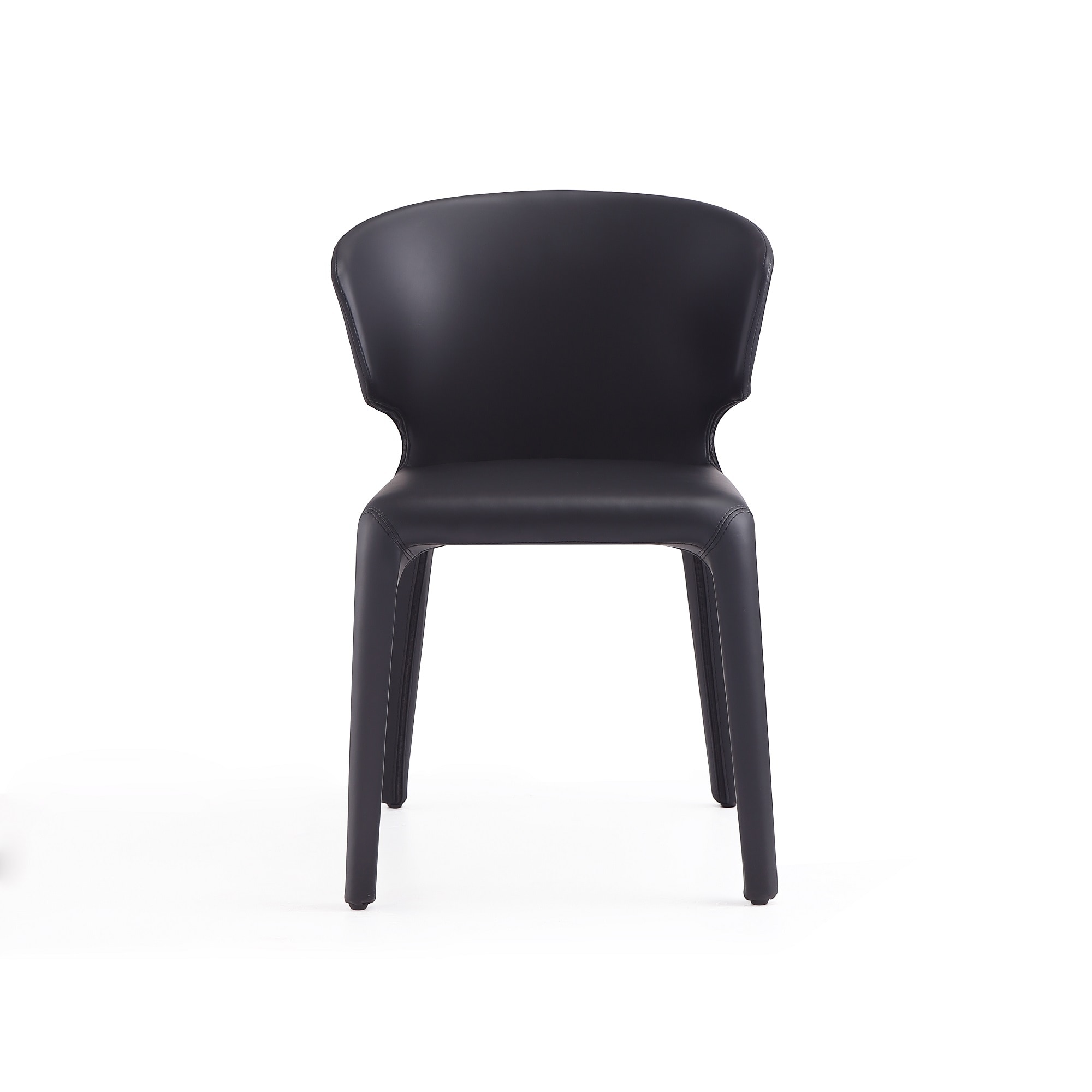 Set of 2 Black Faux Leather Upholstered Dining Chairs