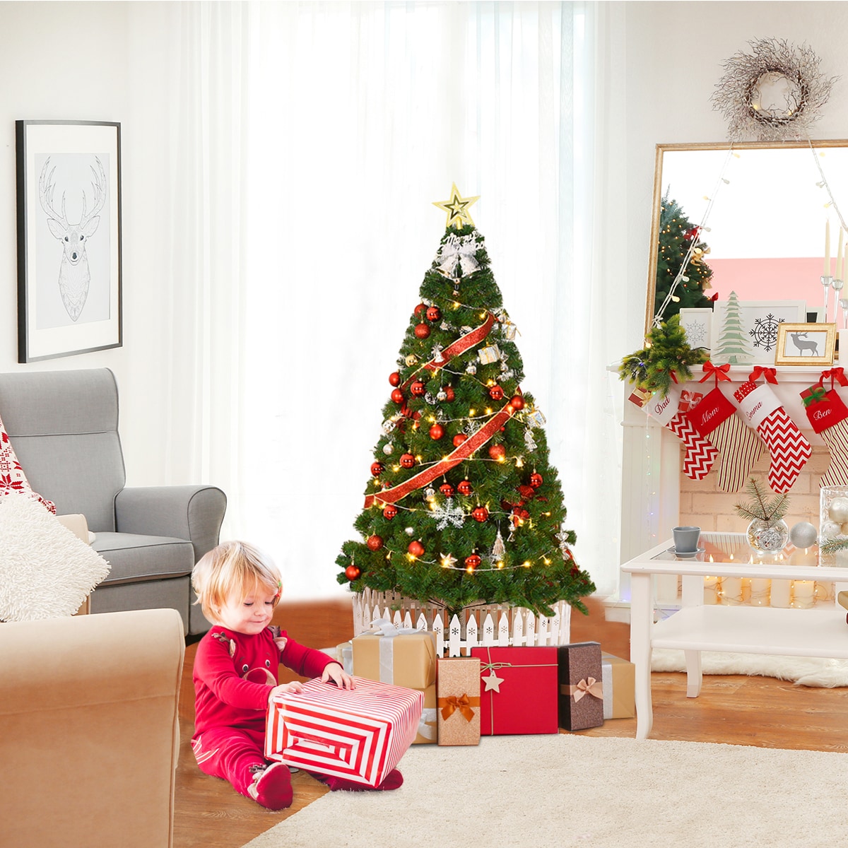 Costway CM19721 Artificial-Christmas-Trees - View #6