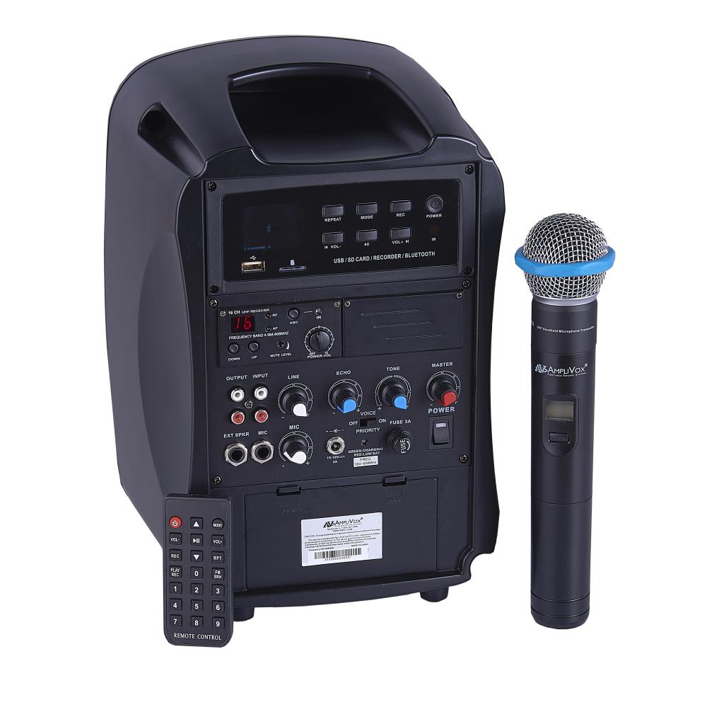 AmpliVox Bluetooth Wireless Portable Media Player PA System at