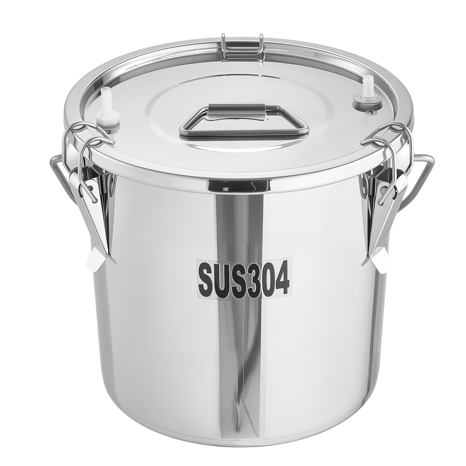 Mecale Goat Milking Machine 3.2 Gal 12 L Food Grade Stainless Steel Bucket Rechargeable Pulsation Silver