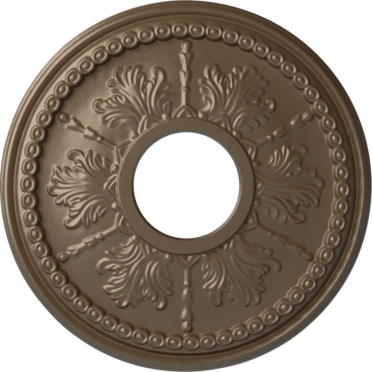 Ekena Millwork CM13TIWSS Tirana 13.875-in W x 13.875-in L Painted Warm Silver Polyurethane Whole Ceiling Medallion