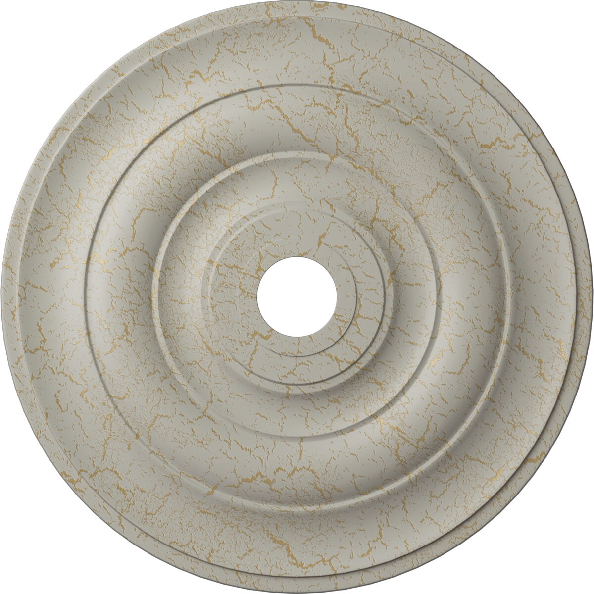 Ekena Millwork CM26JEPCC Jefferson 26.5-in W x 26.5-in L Painted Pot Of Cream Crackle Polyurethane Whole Ceiling Medallion