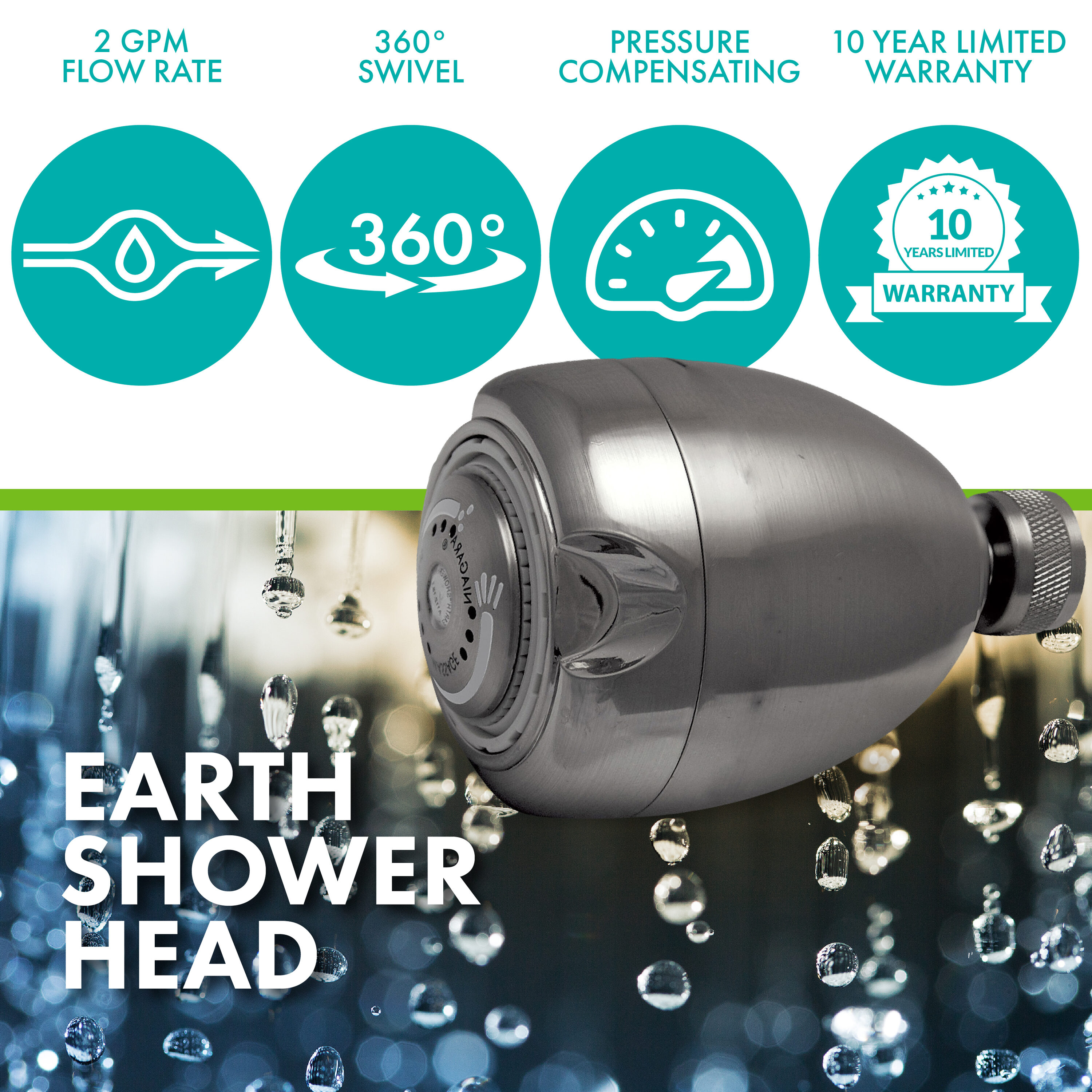 Niagara Conservation N2920BN Fixed-Showerhead - View #3