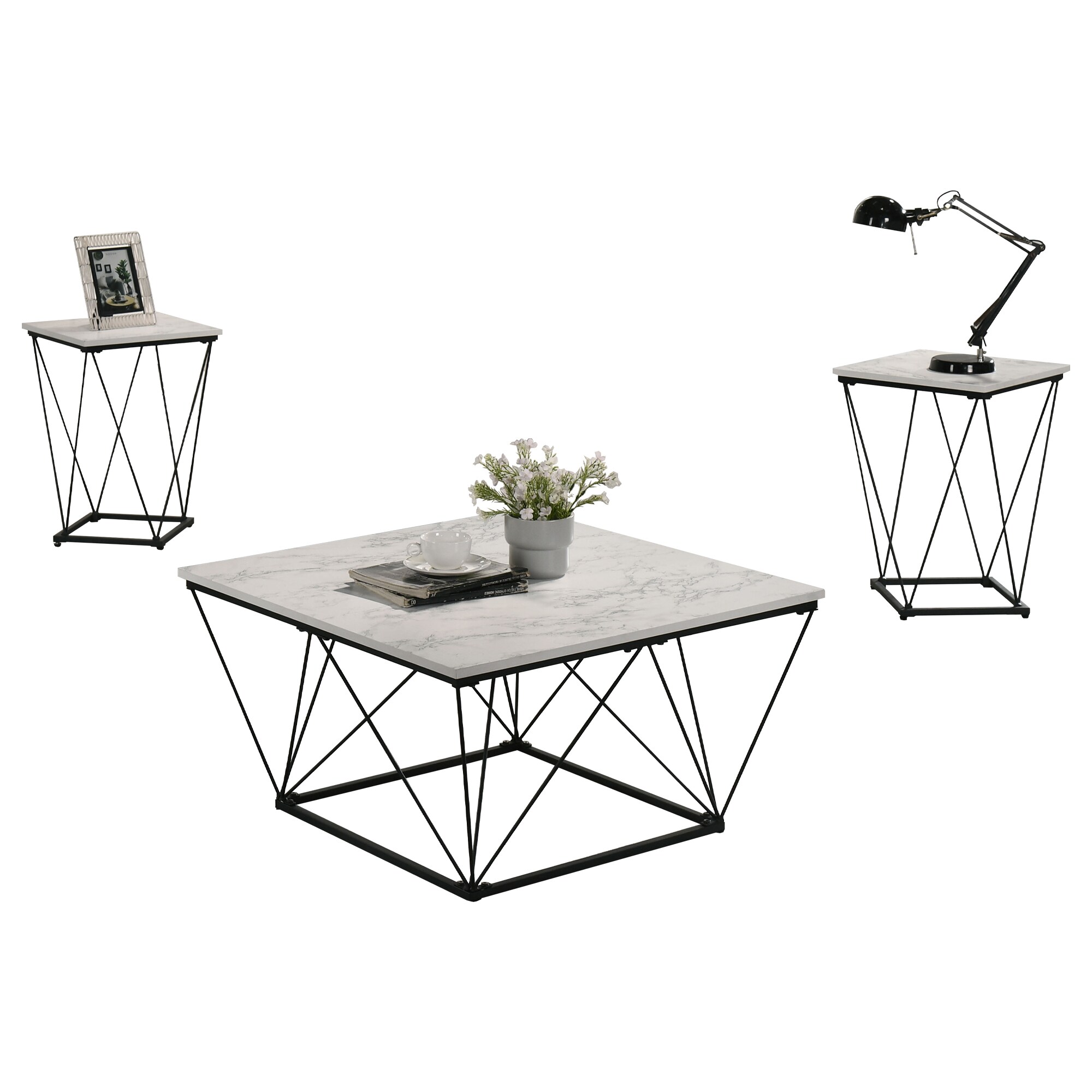 IHOMEadore MDFM42901WH-3PK Accent-Table-Sets - View #4