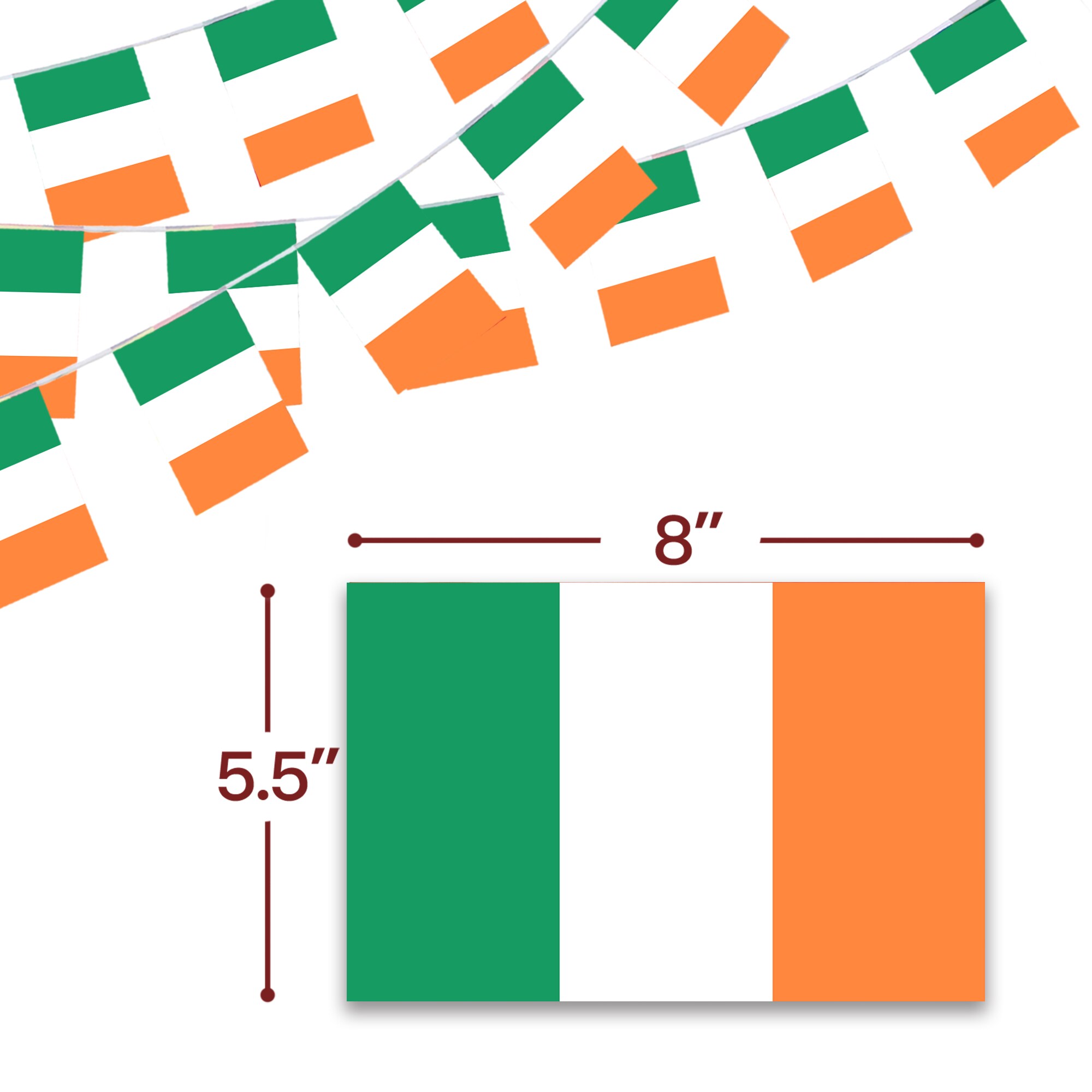 Anley Ireland String Flag Pennant 0.46ft W x 0.67ft H International