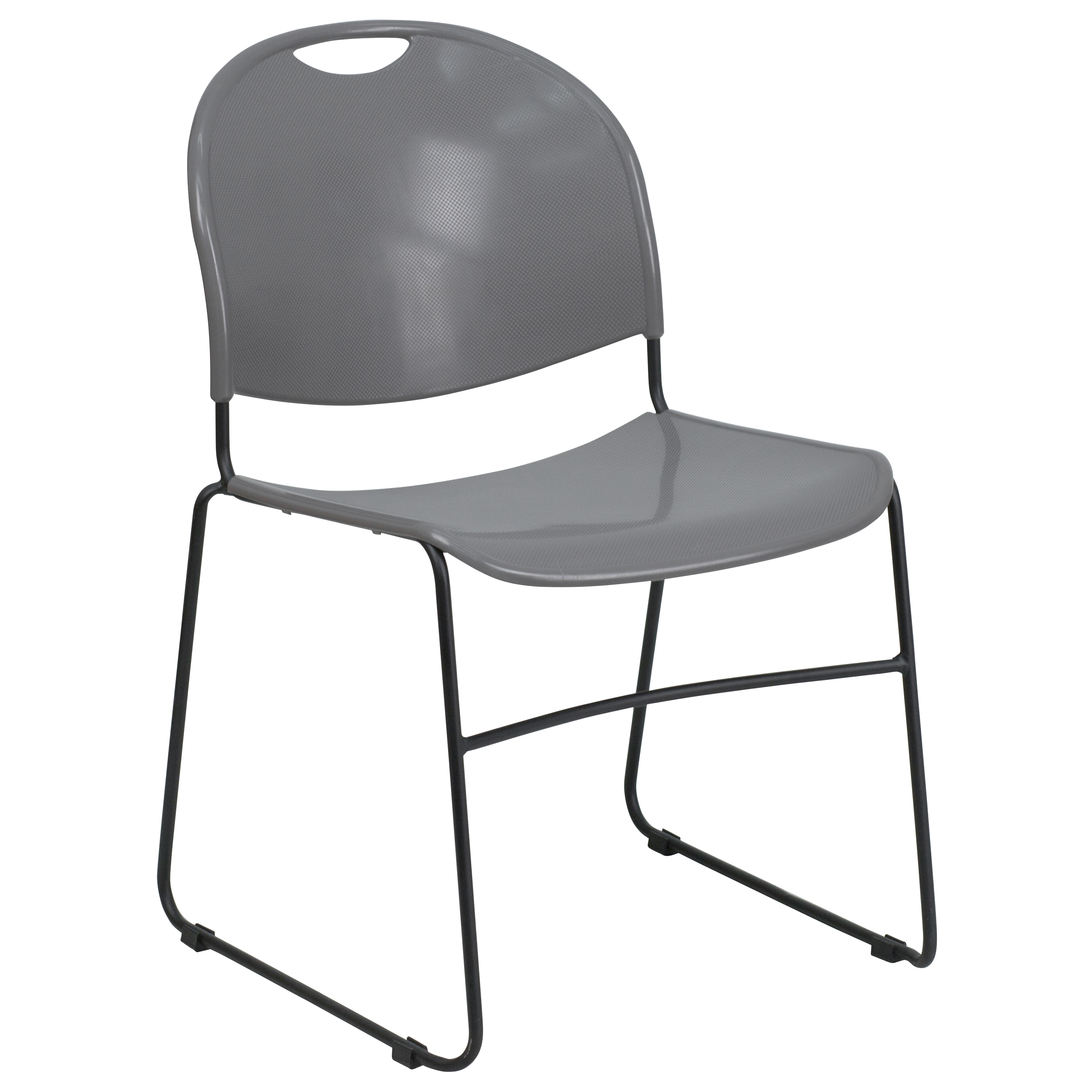 Flash Furniture 812581018615 Modern Gray Plastic/Black Frame Plastic Accent Chair