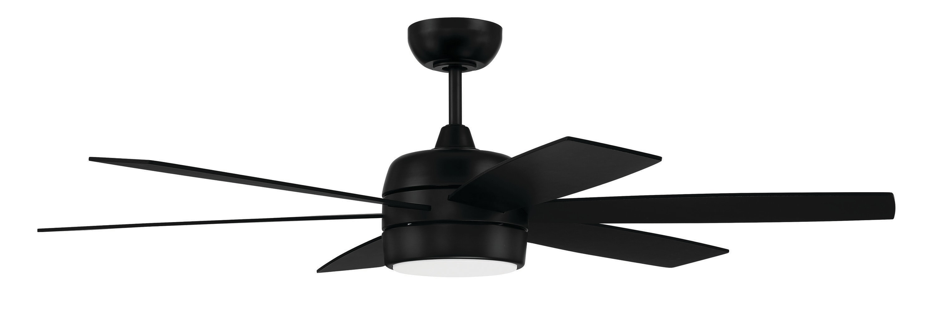 Craftmade Trevor 52-in Flat Black Integrated LED Indoor/Outdoor Smart Ceiling Fan with Light and Remote (6-Blade) TRV52FB6 Sansujyuku sansujyuku.com