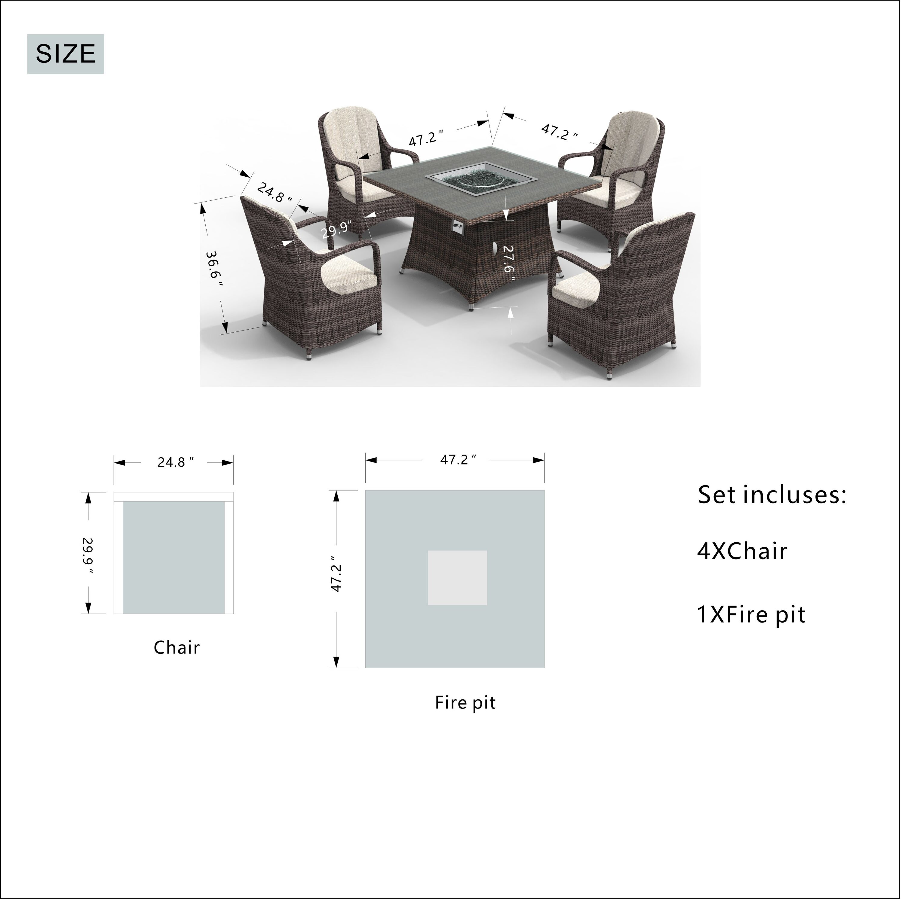 Direct Wicker DWG-1104 Outdoor-Gas-Firepits - View #10