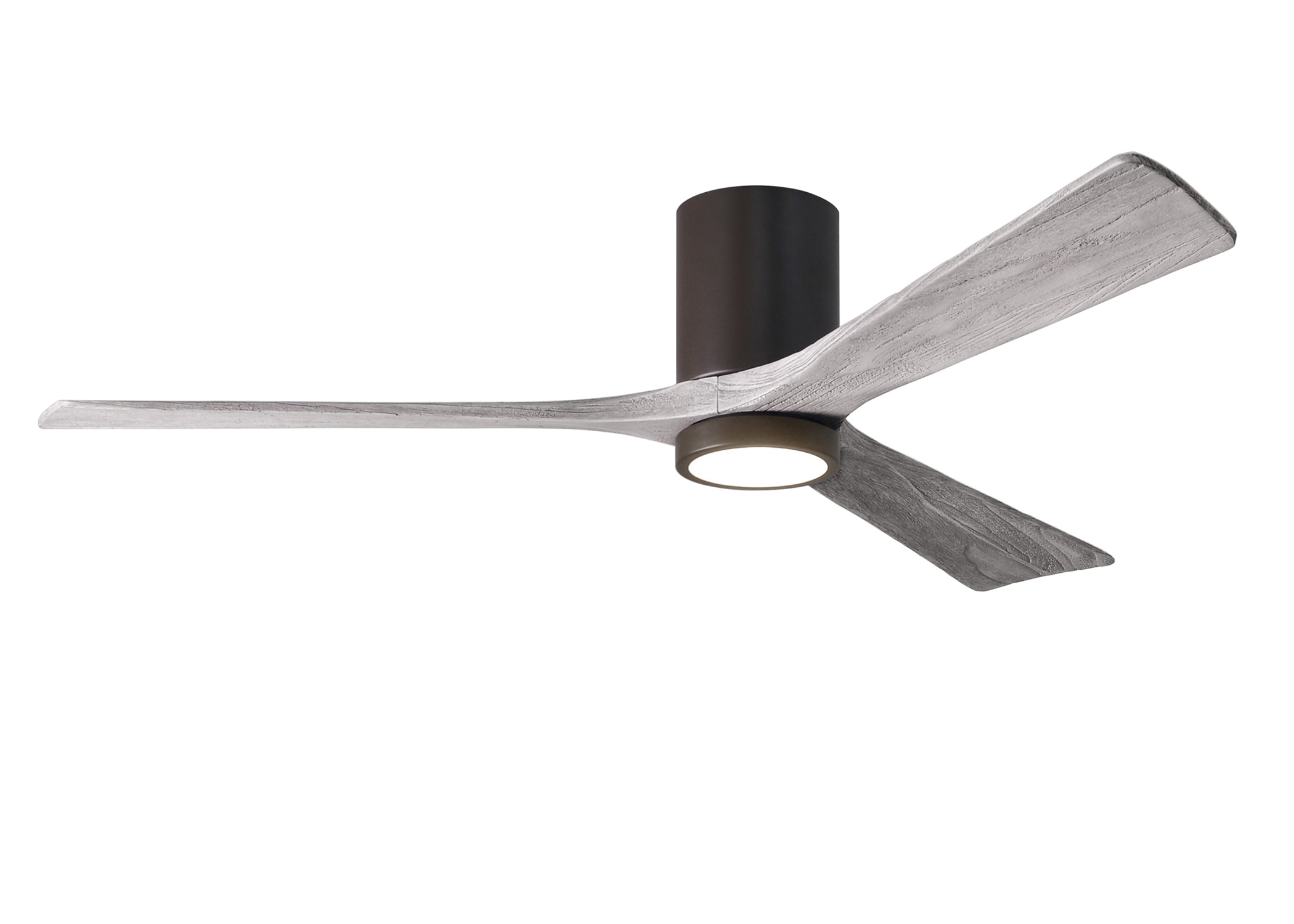 Matthews Fan Company Irene-HLK 60-in Textured Bronze with Barn Wood Tone Blades Color-changing Integrated LED Indoor/Outdoor Flush Mount Ceiling Fan -  IR3HLK-TB-BW-60