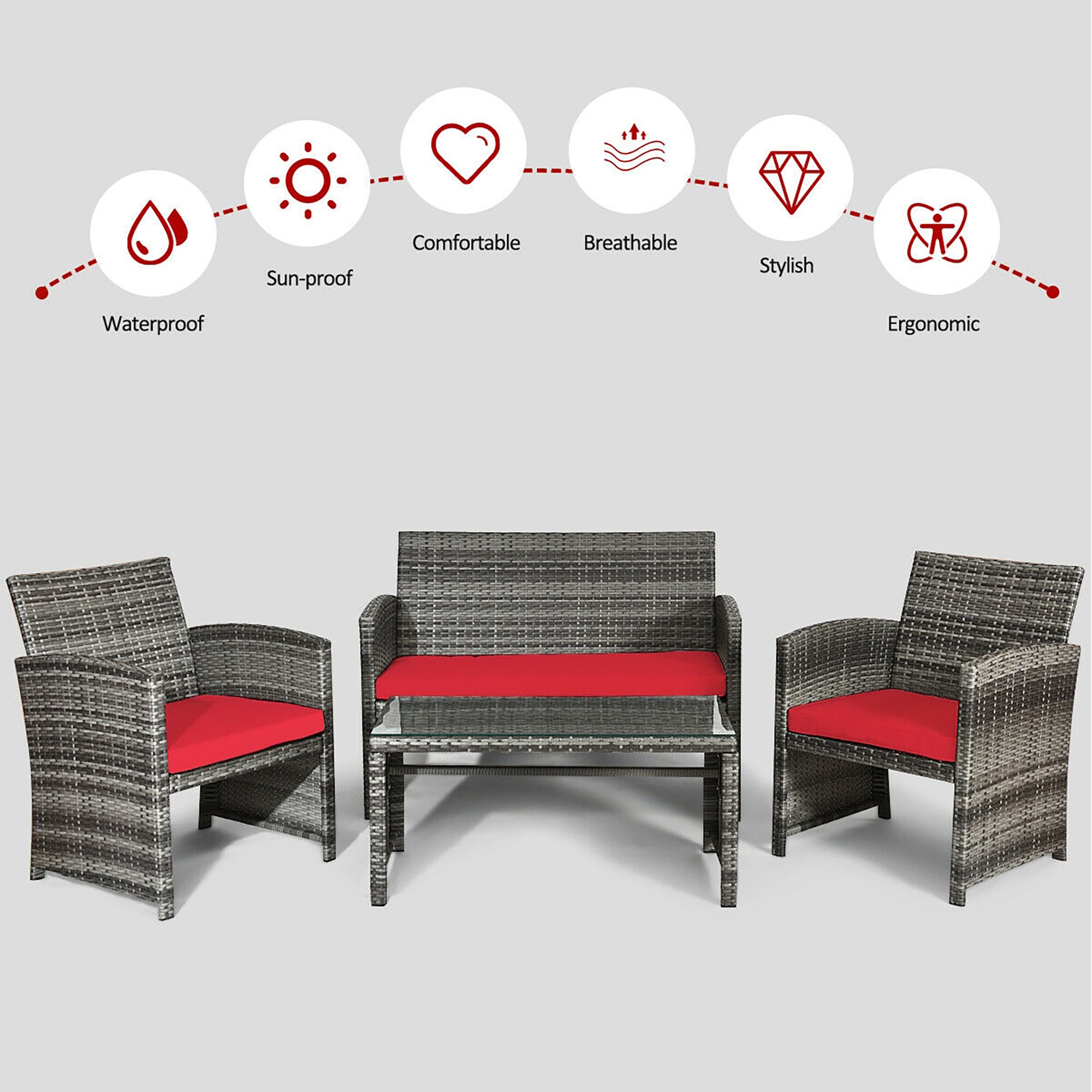 Forclover ALLC-21BK Patio-Conversation-Sets - View #8
