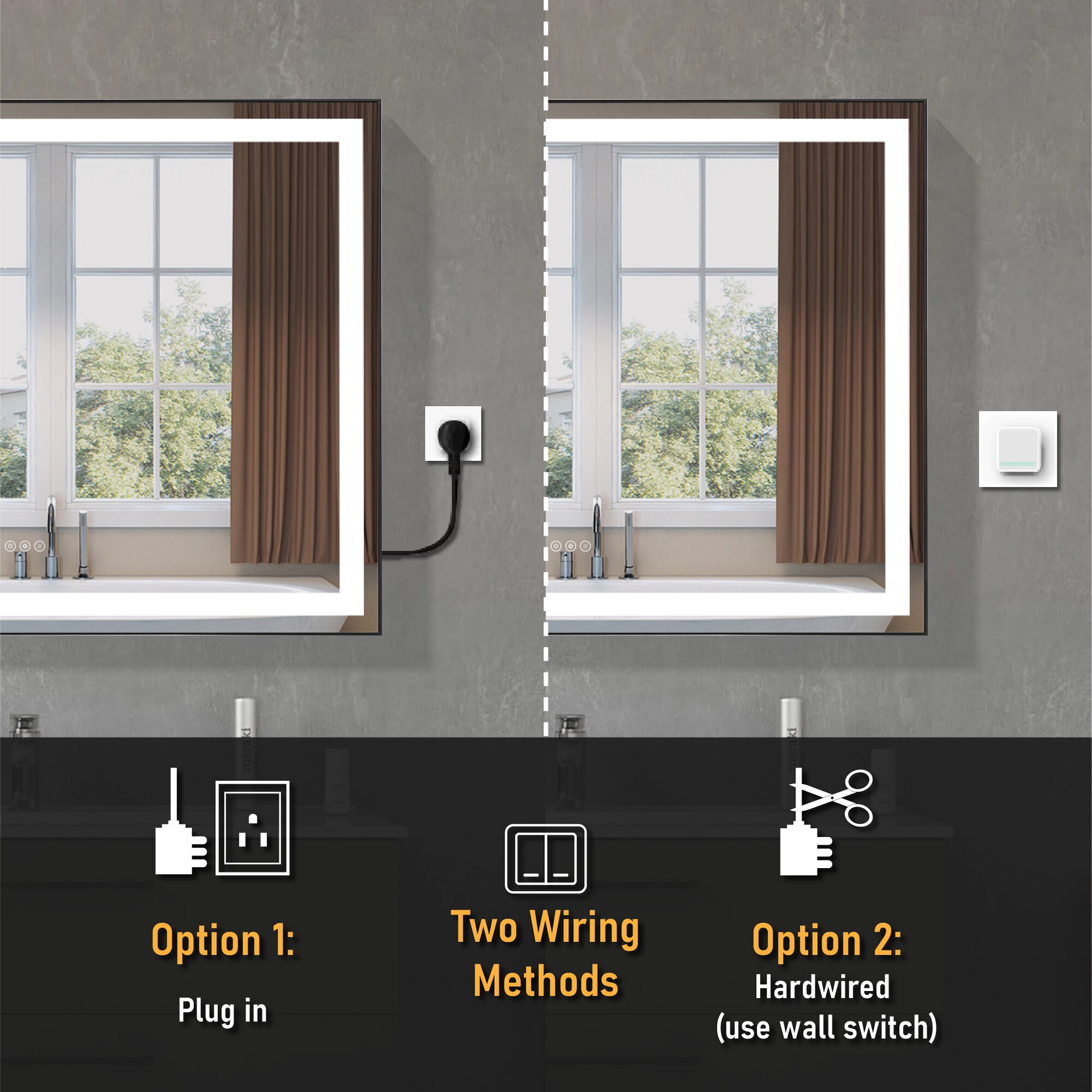 Forclover HE-31MK4836 Framed-Bath-Mirrors - View #9
