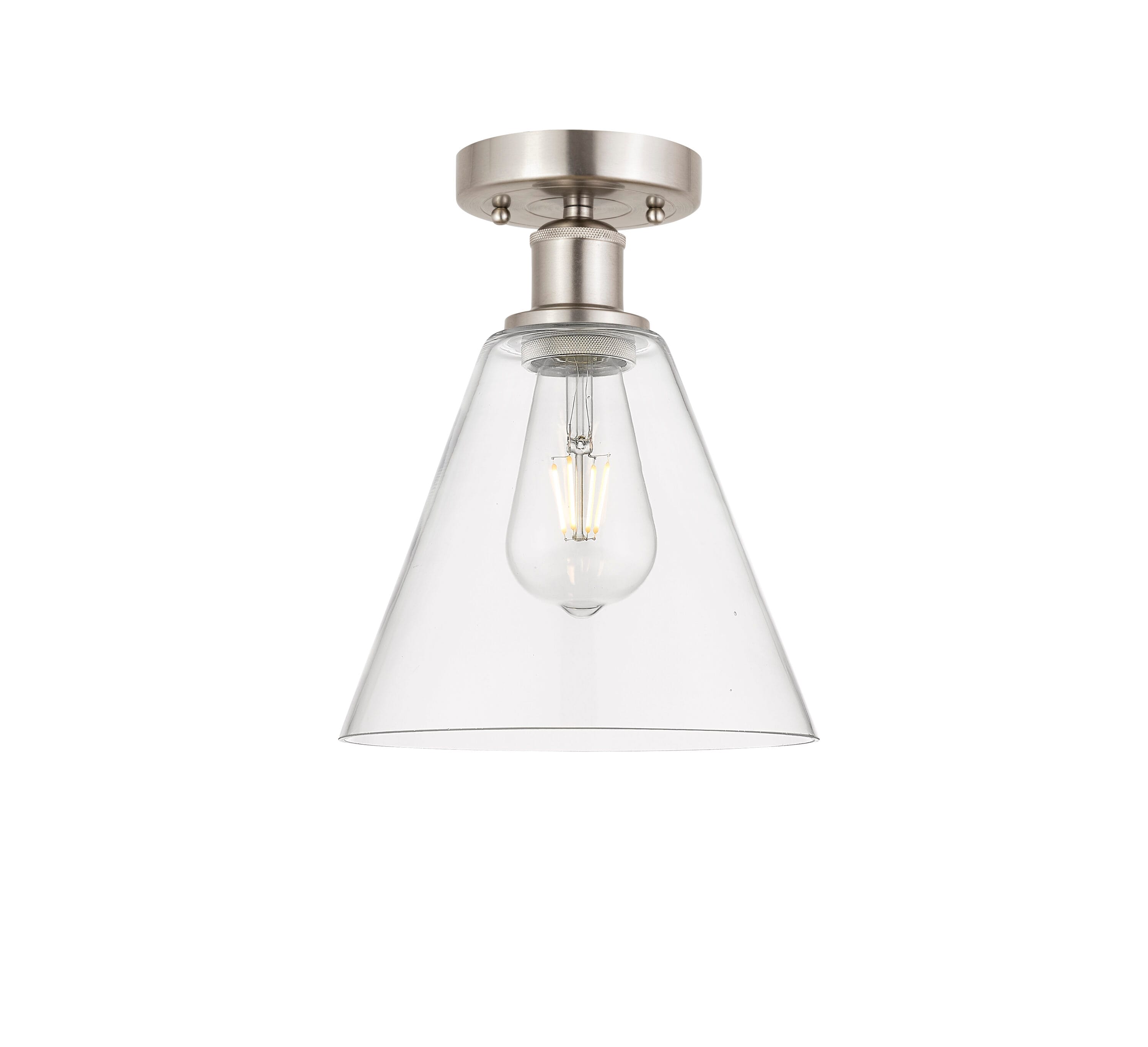 Edison Berkshire 8" Brushed Satin Nickel Semi-Flush Mount Light